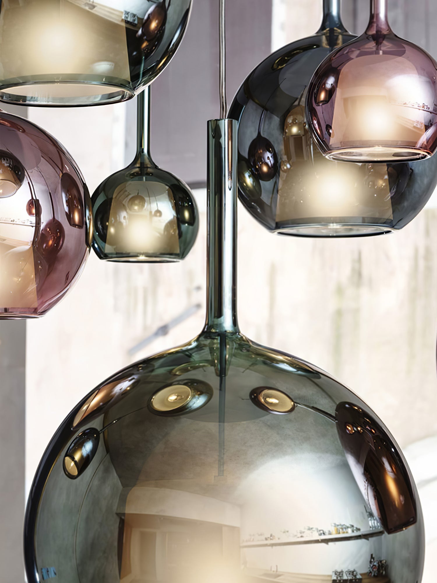 Lustra Pendant Lamp Smoked Glass Round - Letslighting