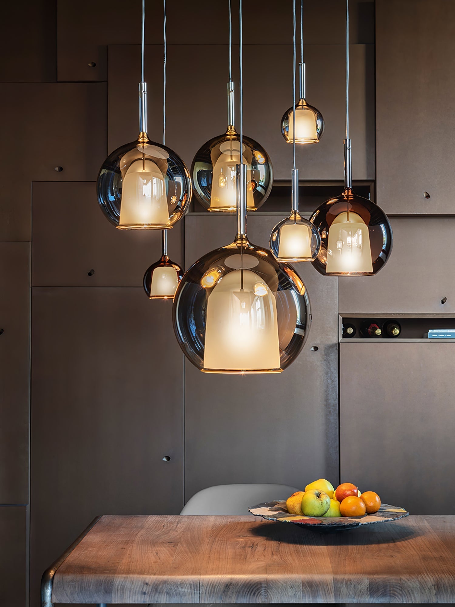 Lustra Pendant Lamp Smoked Glass Round - Letslighting