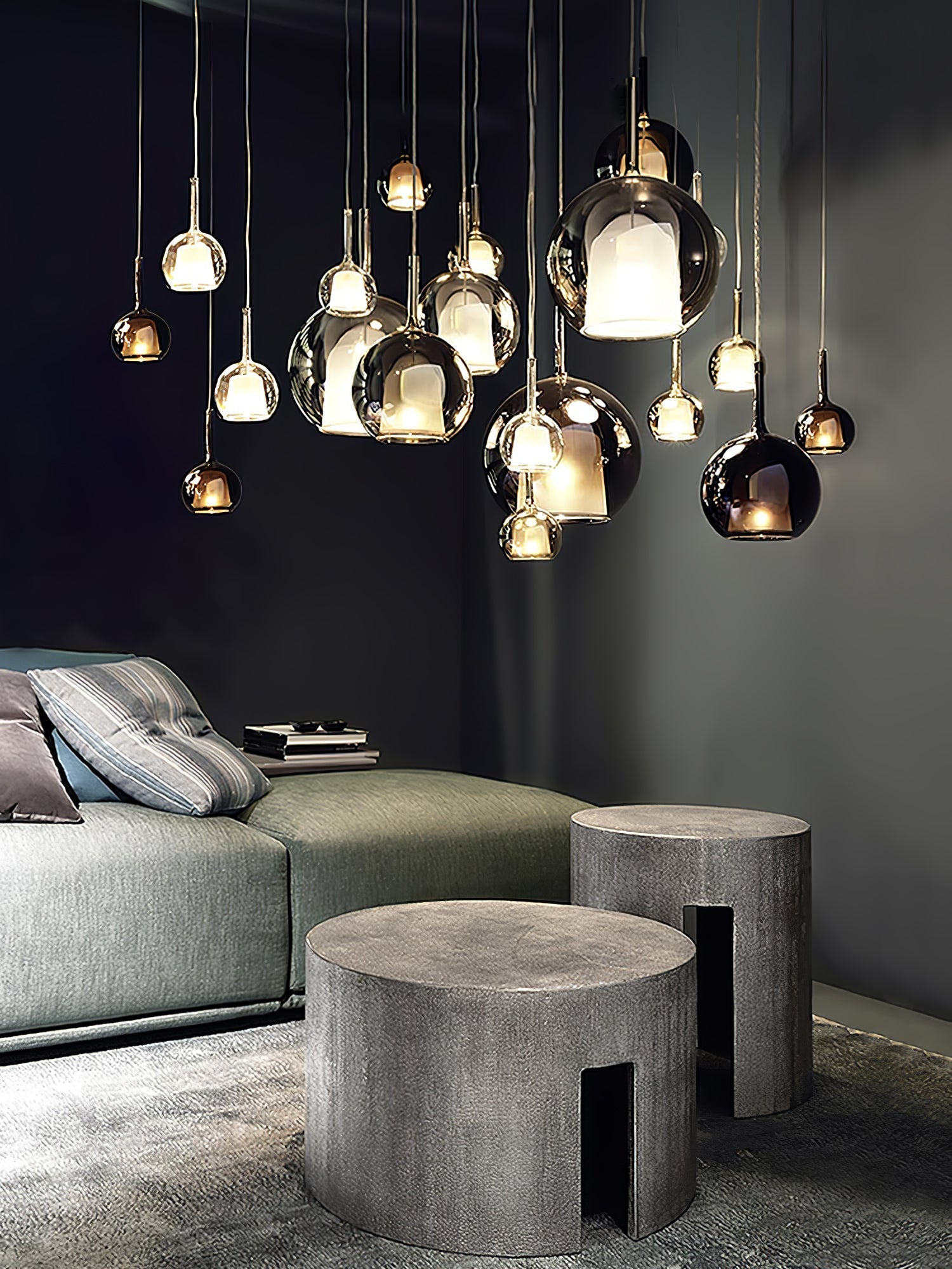 Lustra Pendant Lamp Smoked Glass Round - Letslighting