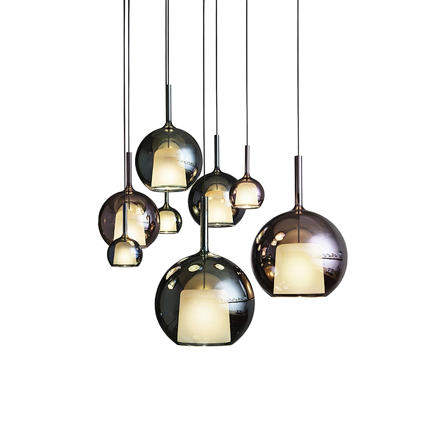 Lustra Pendant Lamp Smoked Glass Round - Letslighting