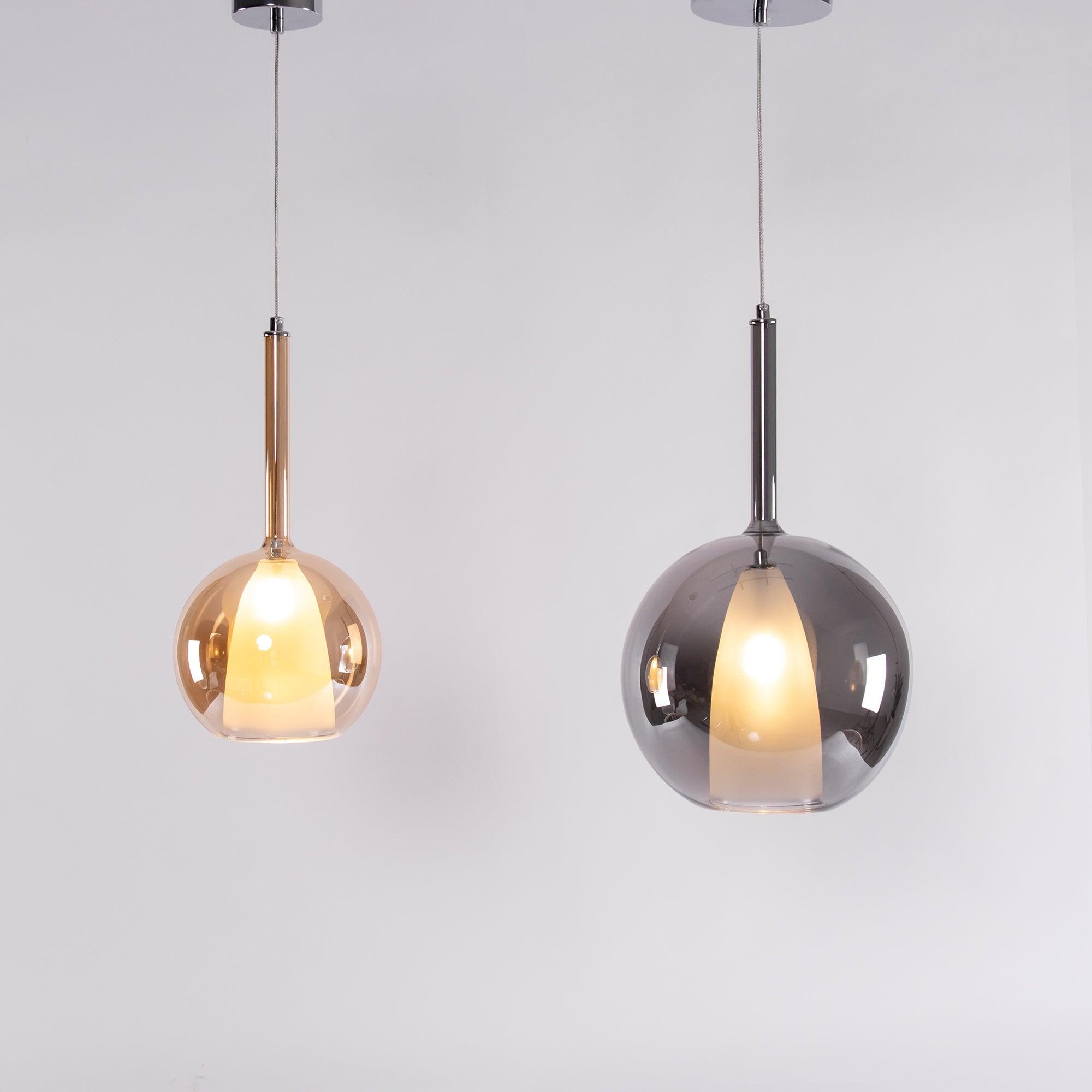 Lustra Pendant Lamp Smoked Glass Round - Letslighting