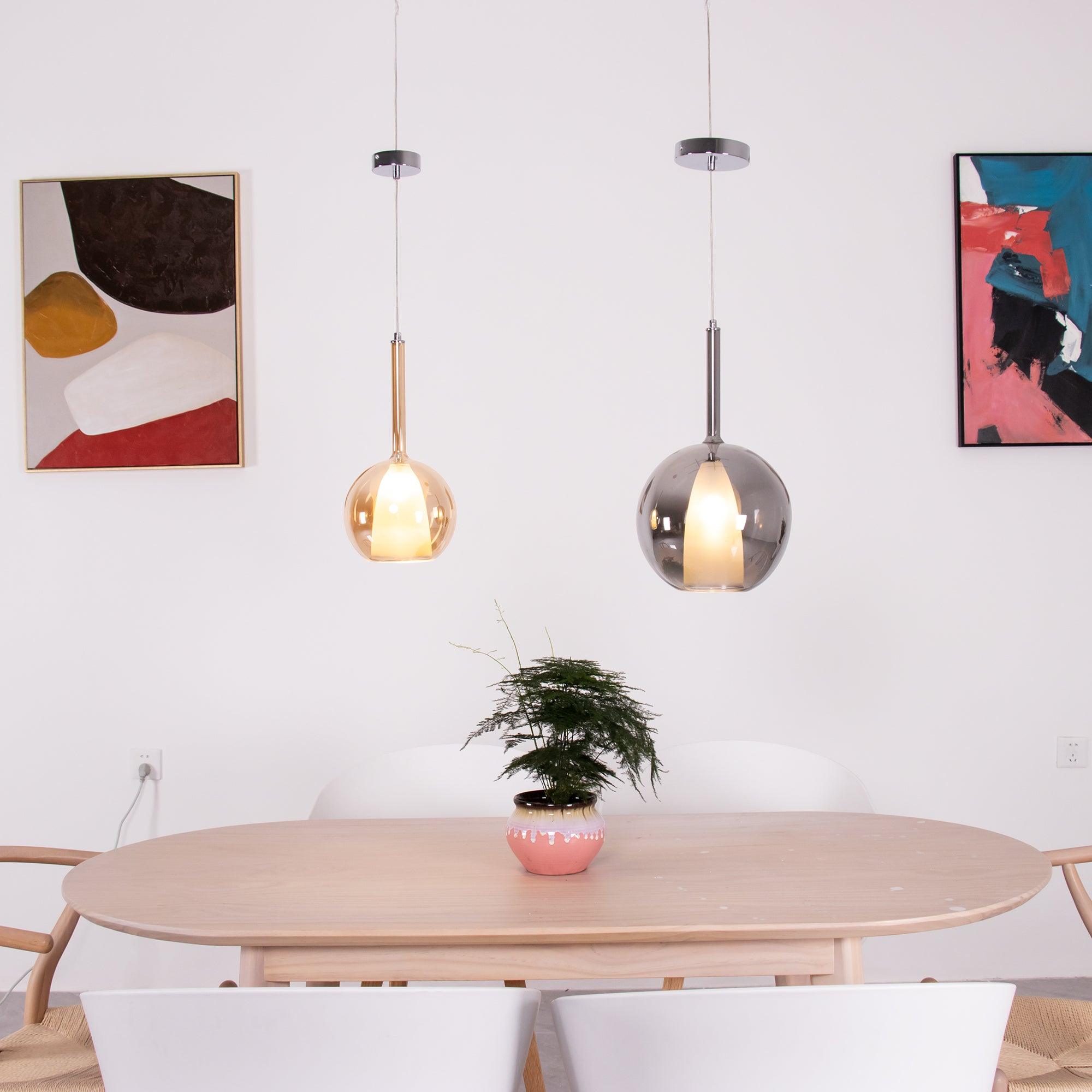 Lustra Pendant Lamp Smoked Glass Round - Letslighting