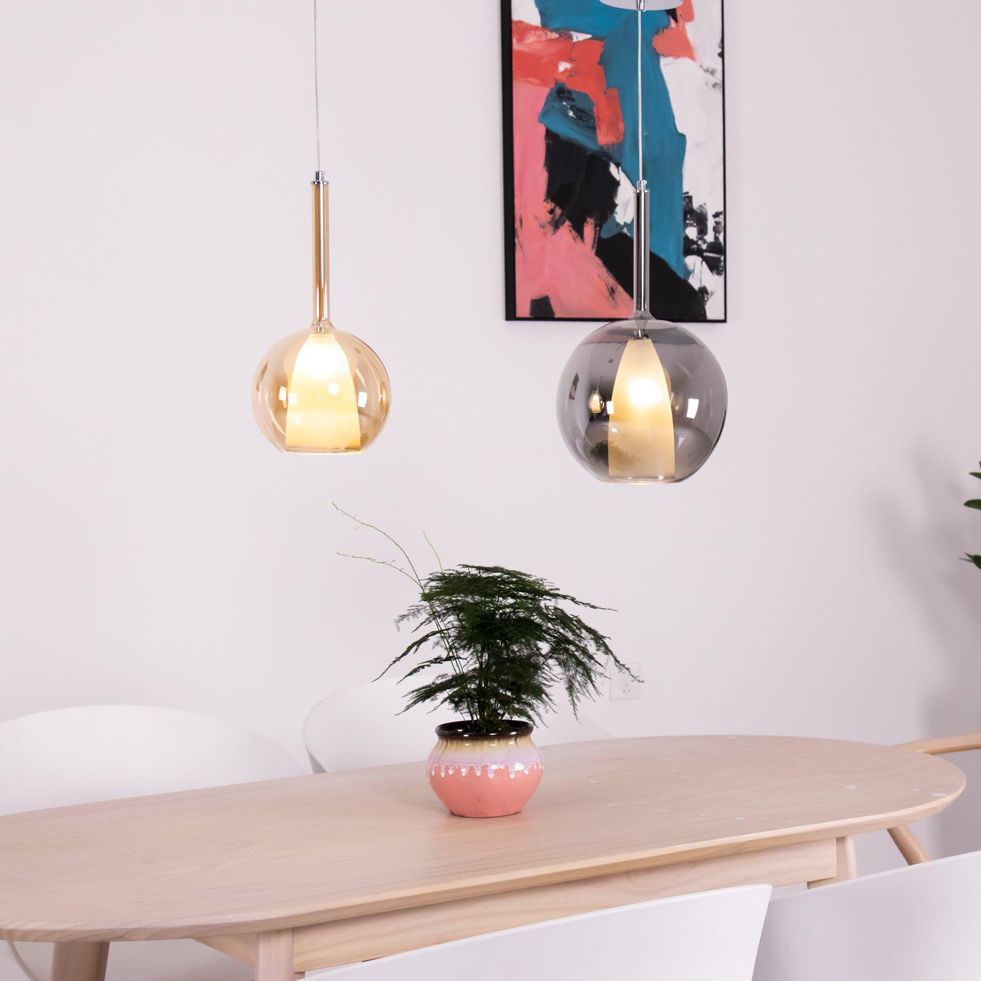 Lustra Pendant Lamp Smoked Glass Round - Letslighting