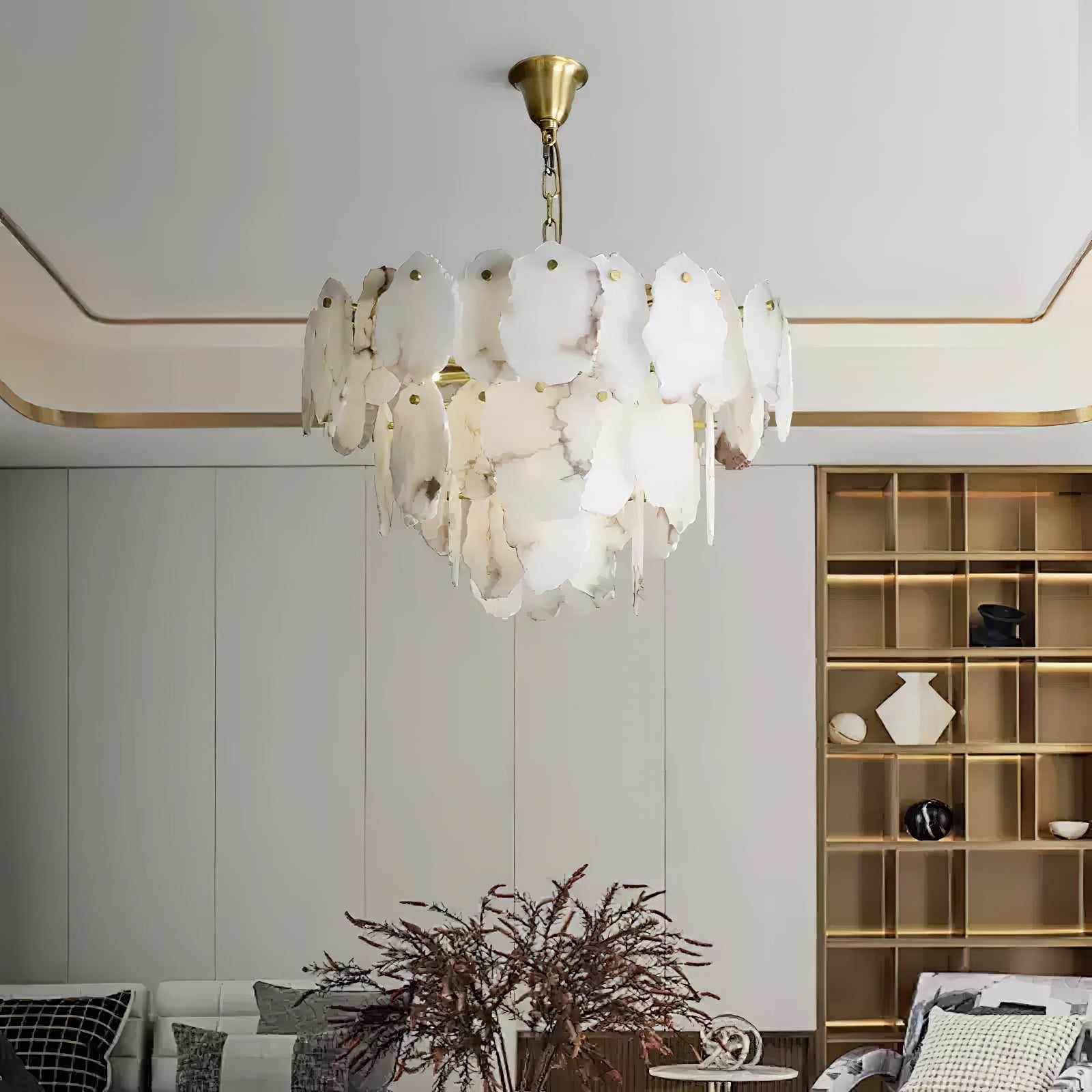 Gloire Individual Creativity Brass Alabaster Chandelier - Letslighting