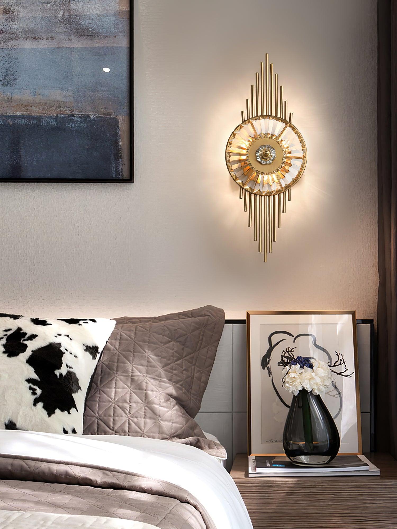 Cilirel Postmodern Luxury Gear Gold Crystal Wall Light - Letslighting