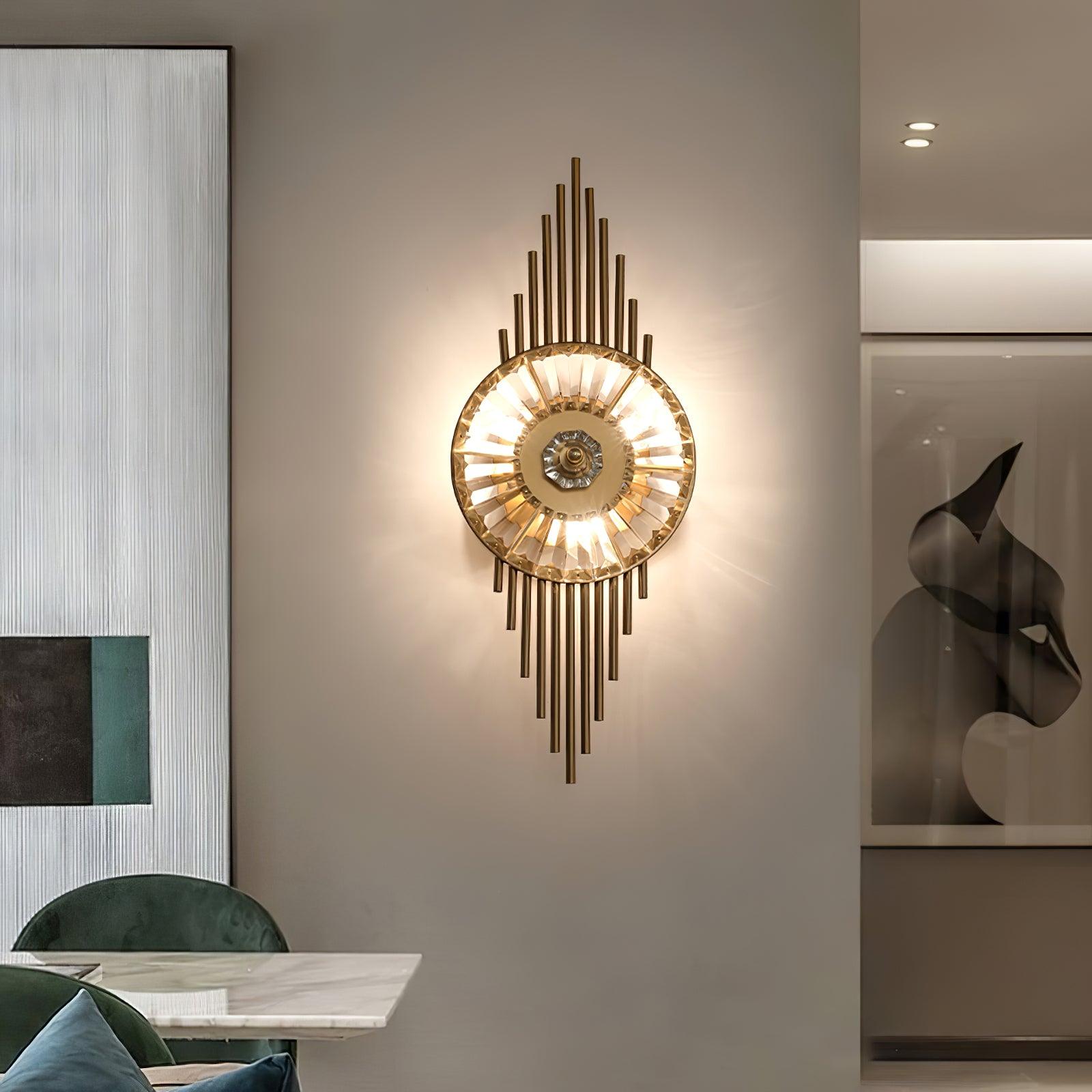 Cilirel Postmodern Luxury Gear Gold Crystal Wall Light - Letslighting