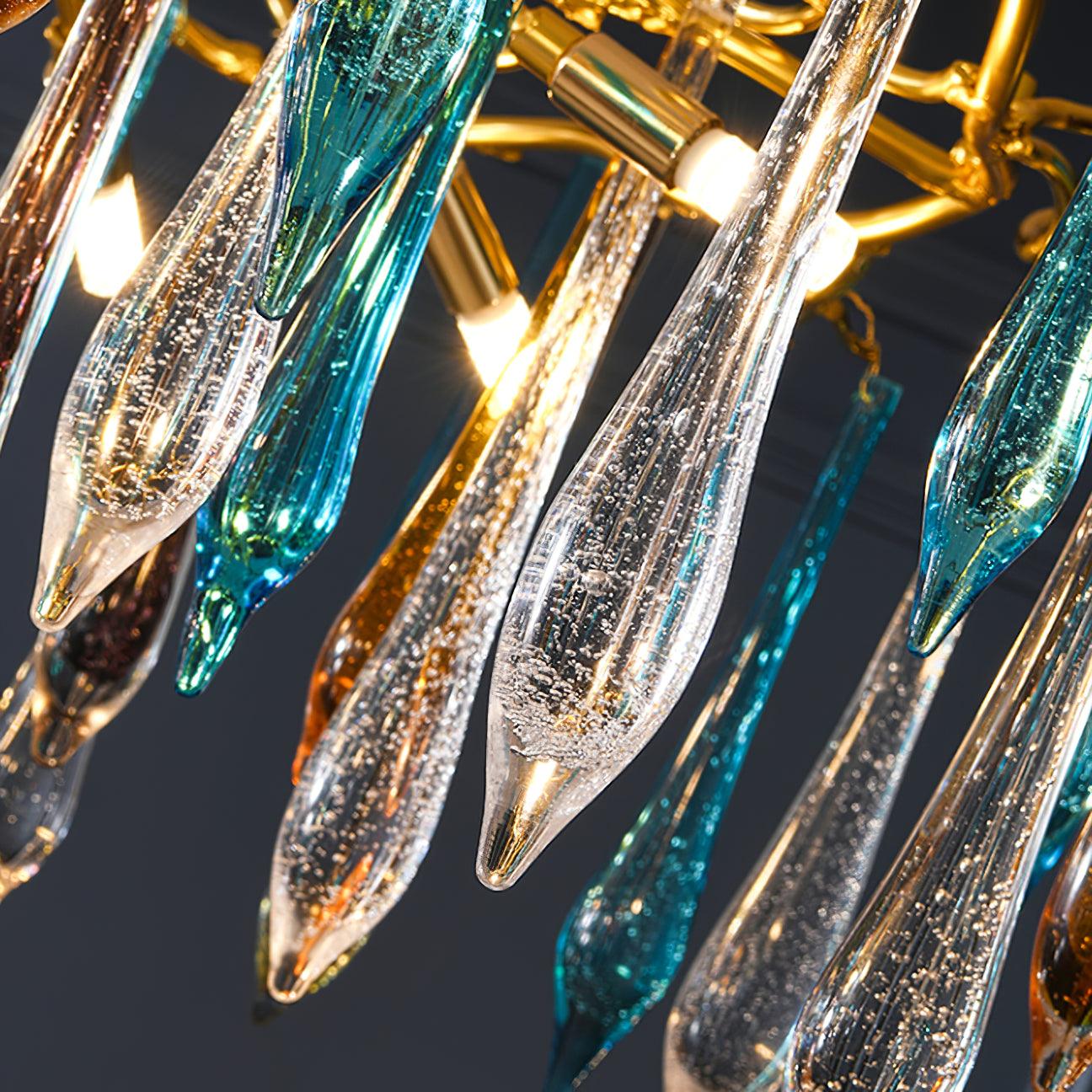 Aurora Chandelier Teardrop Glass Luxe - Letslighting