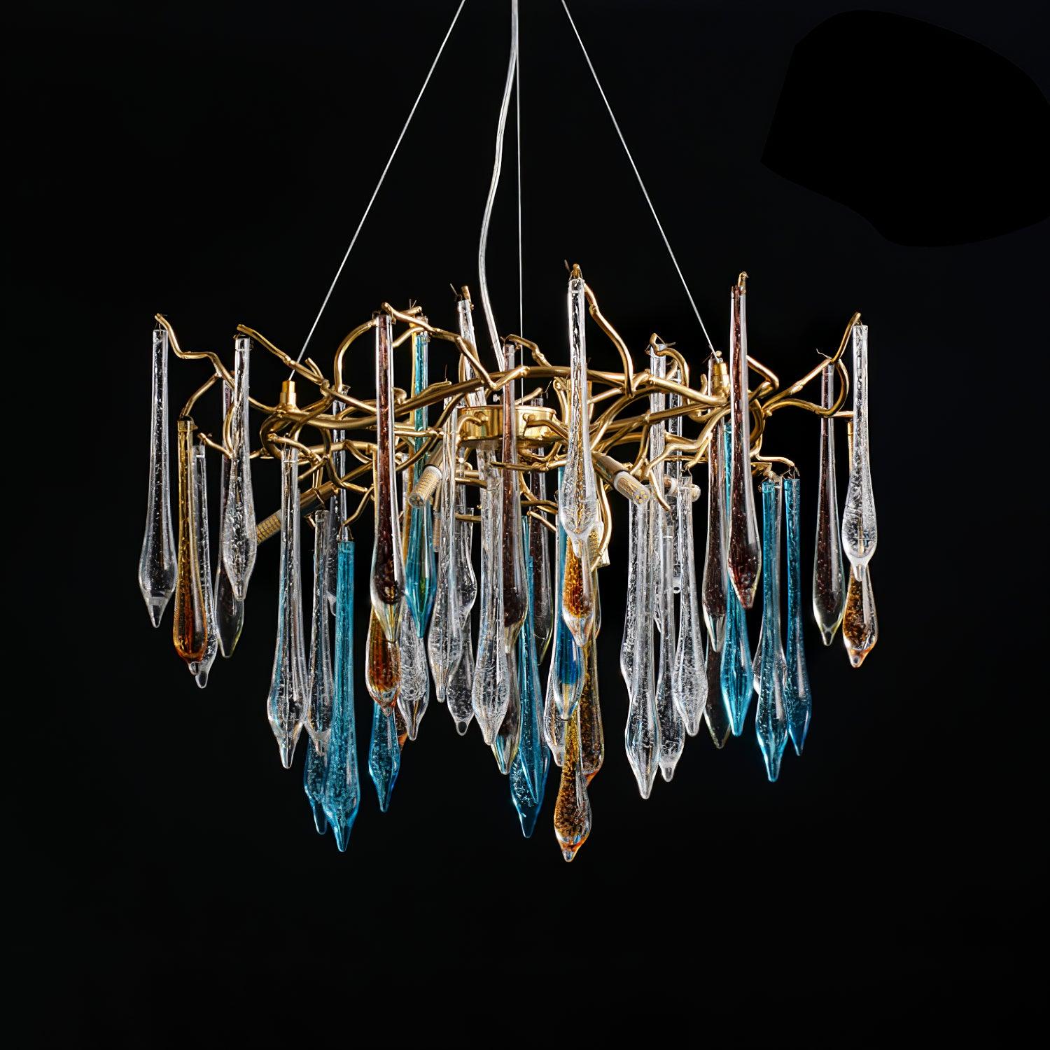 Aurora Chandelier Teardrop Glass Luxe - Letslighting