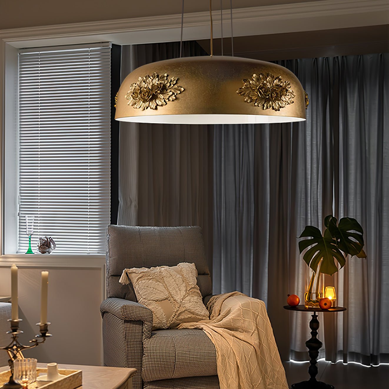 Zesolila Traditional Art Gold Pendant Light - Letslighting