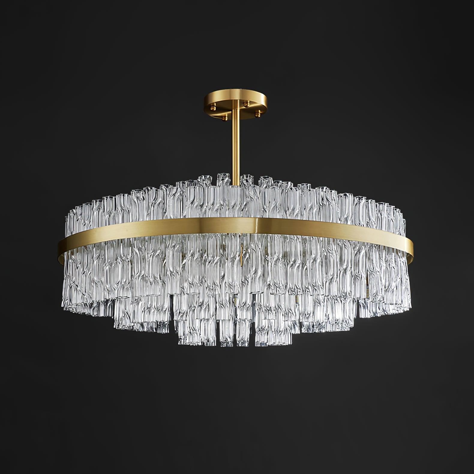 Lustra Chandelier Gold Clear Rod Elegant - Letslighting