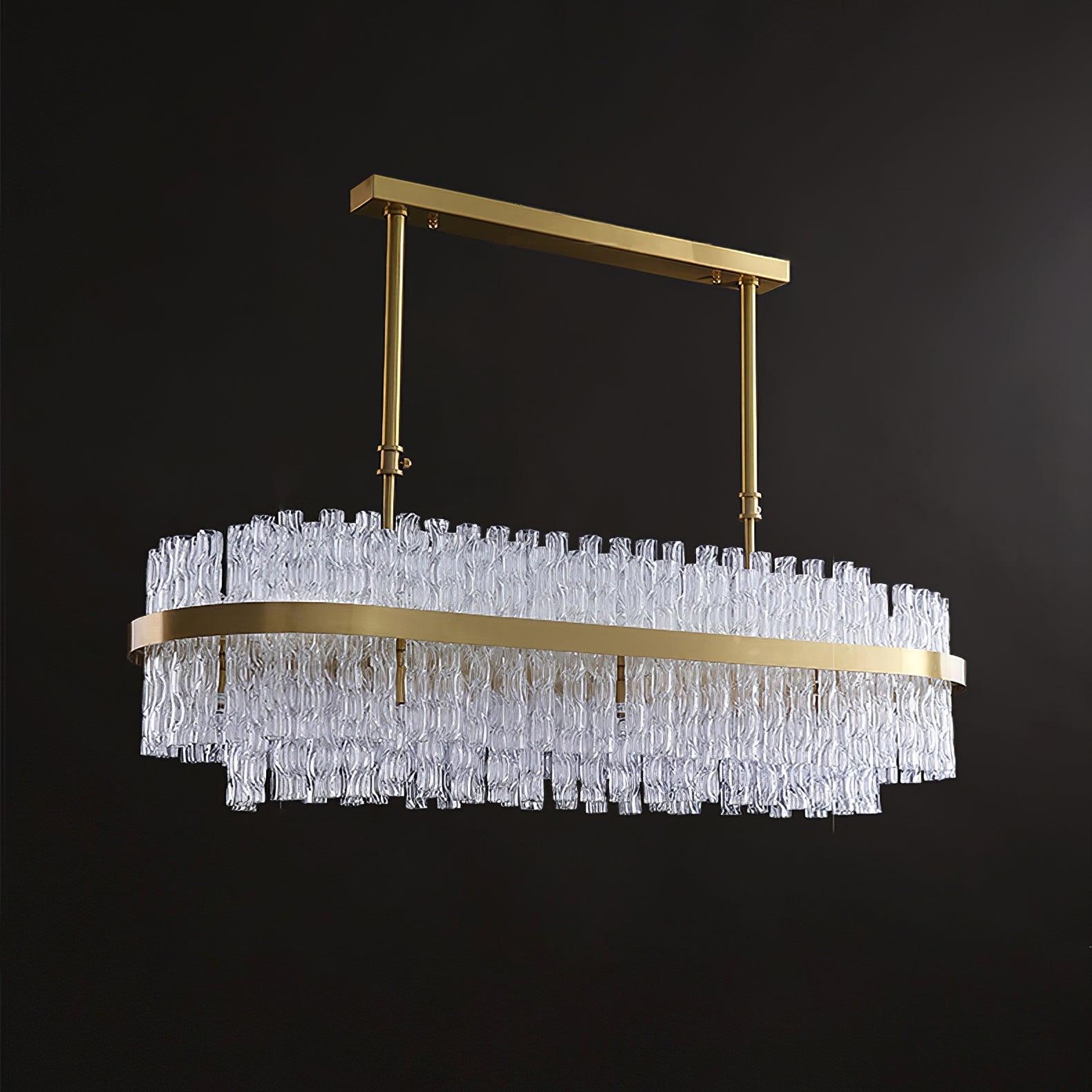 Lustra Chandelier Gold Clear Rod Elegant - Letslighting
