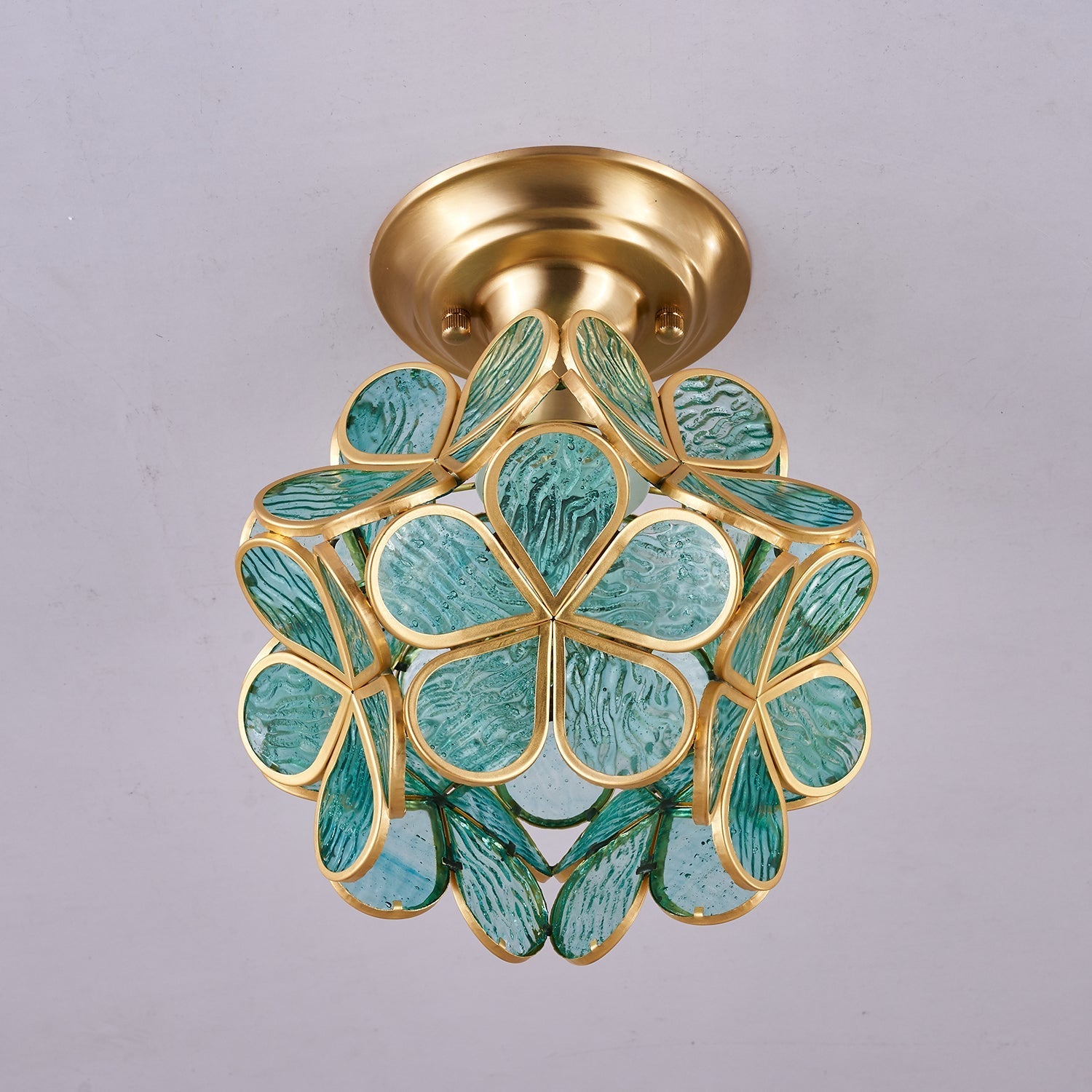 Ullaeiel Postmodern Luxury Bloom Golden Glass Ceiling Light - Letslighting