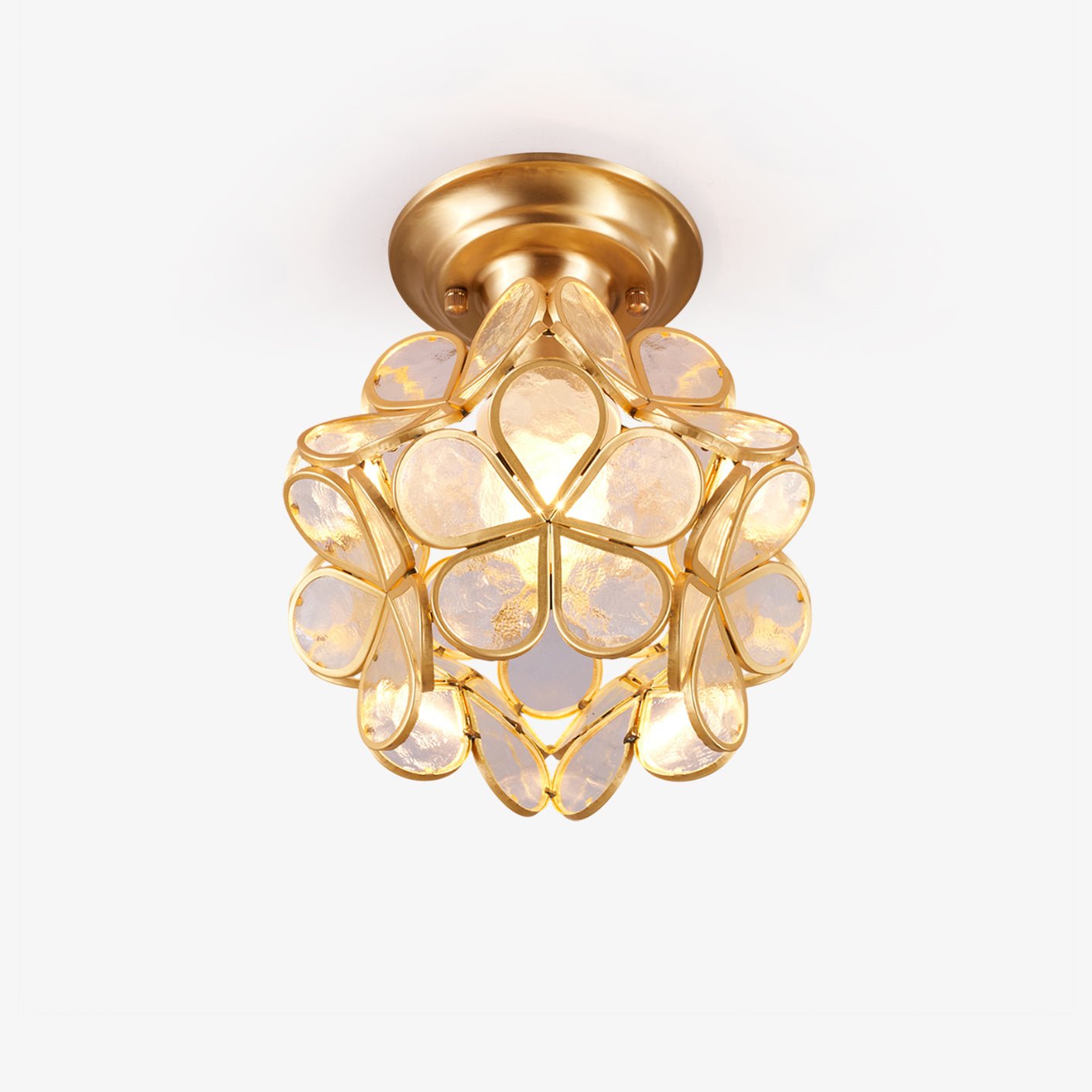 Ullaeiel Postmodern Luxury Bloom Golden Glass Ceiling Light - Letslighting