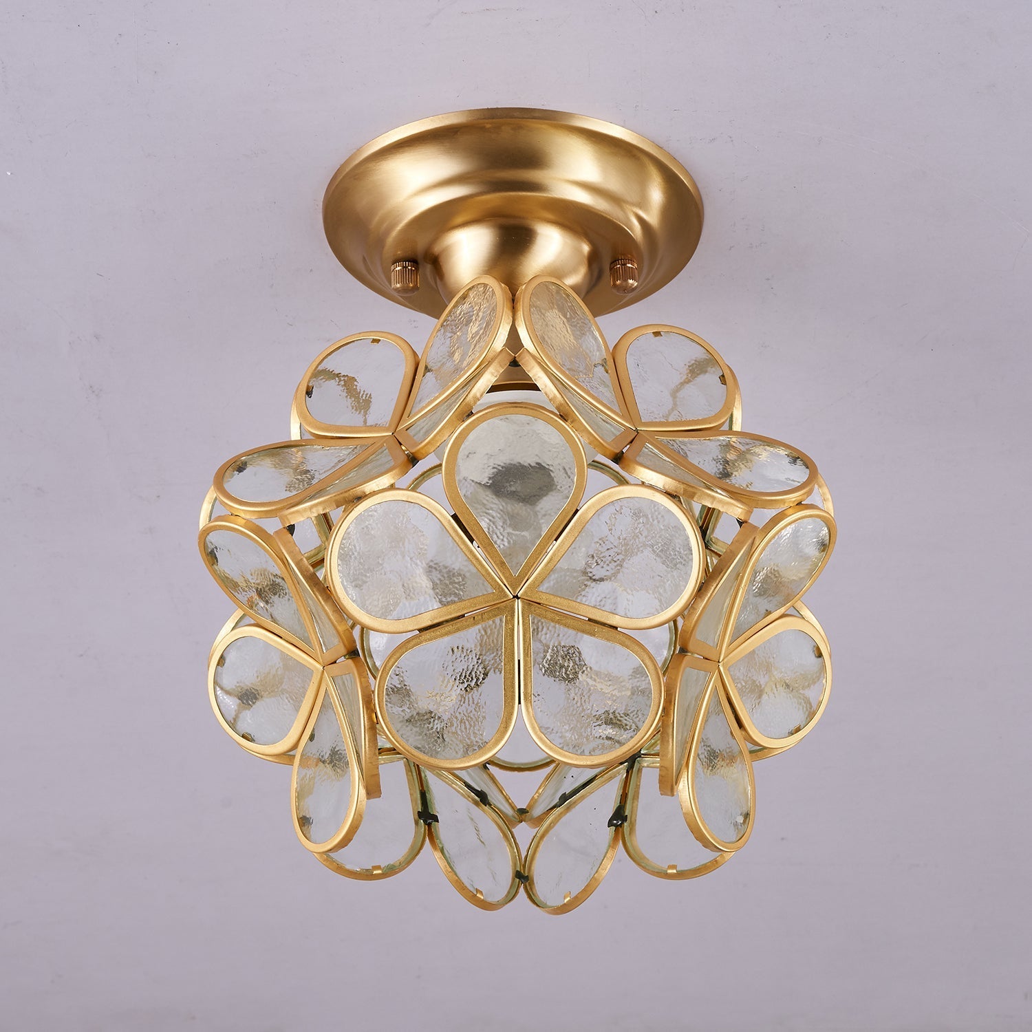 Ullaeiel Postmodern Luxury Bloom Golden Glass Ceiling Light - Letslighting