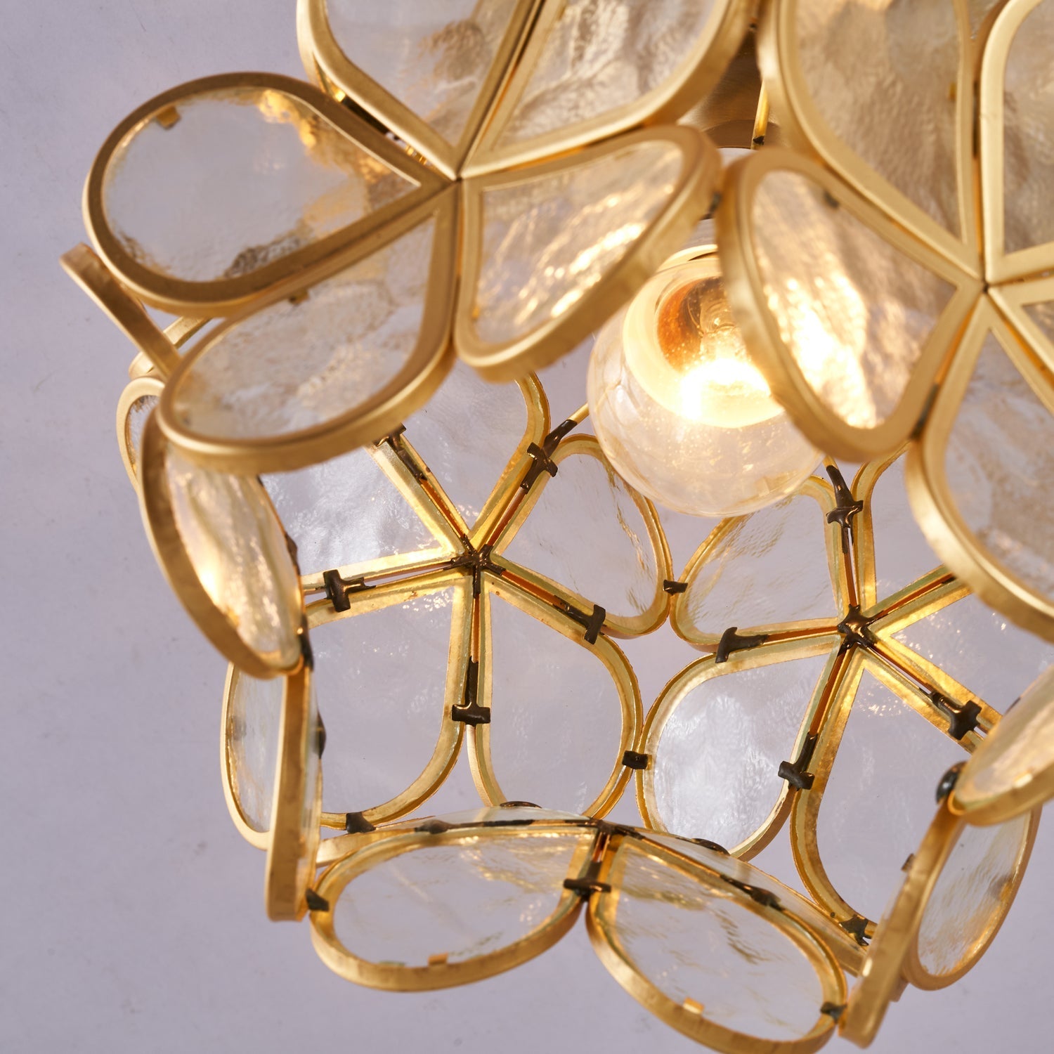 Ullaeiel Postmodern Luxury Bloom Golden Glass Ceiling Light - Letslighting