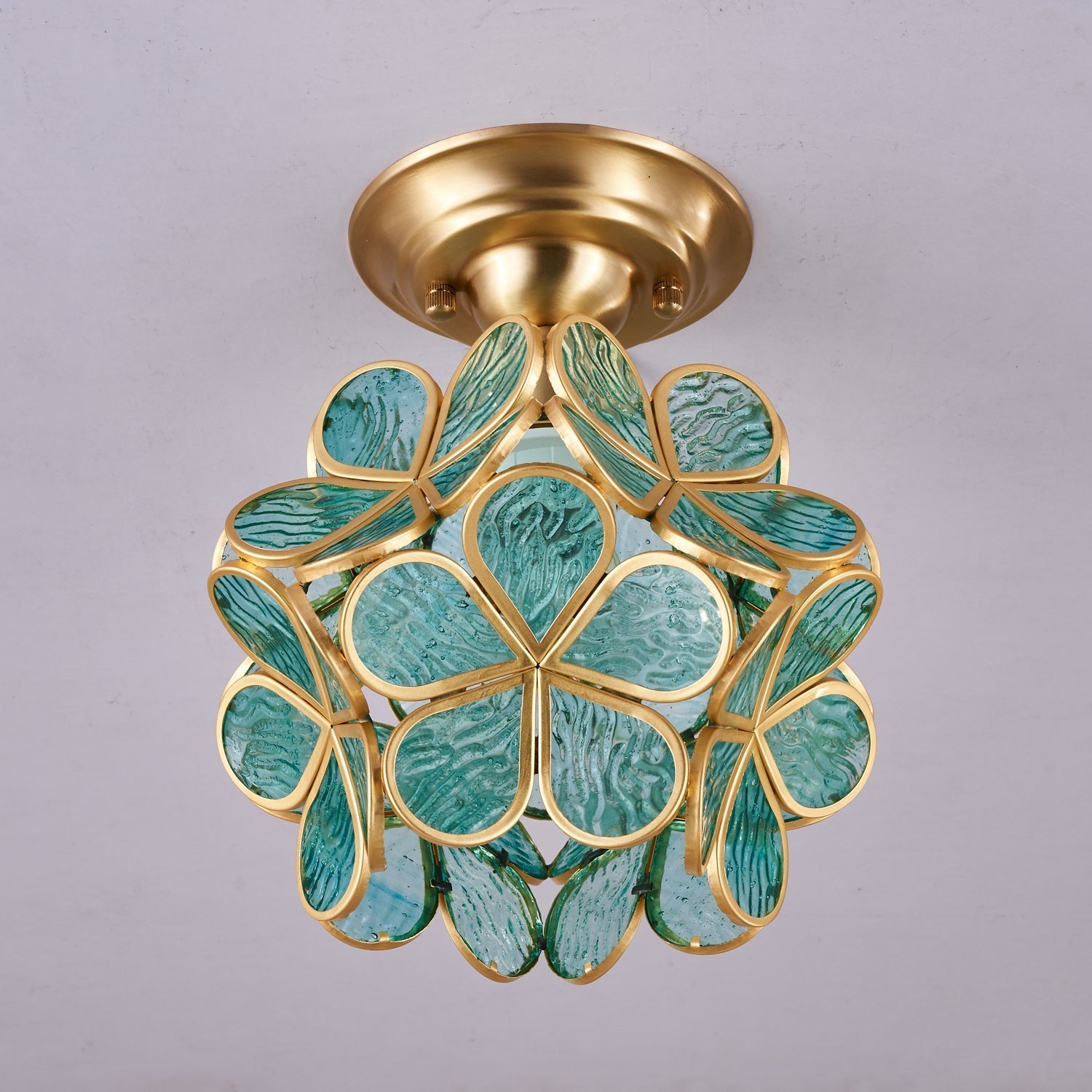 Ullaeiel Postmodern Luxury Bloom Golden Glass Ceiling Light - Letslighting