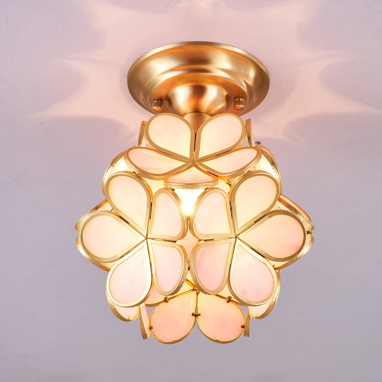 Ullaeiel Postmodern Luxury Bloom Golden Glass Ceiling Light - Letslighting