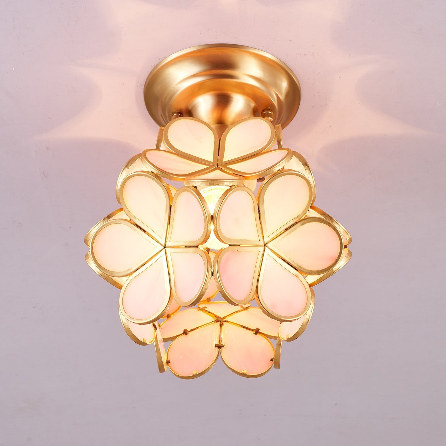 Ullaeiel Postmodern Luxury Bloom Golden Glass Ceiling Light - Letslighting