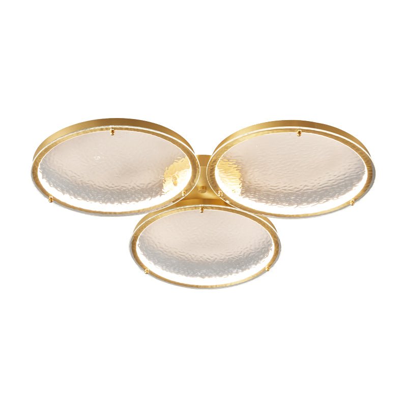 Itale Unique Rings Golden Brass Glass Ceiling Light - Letslighting