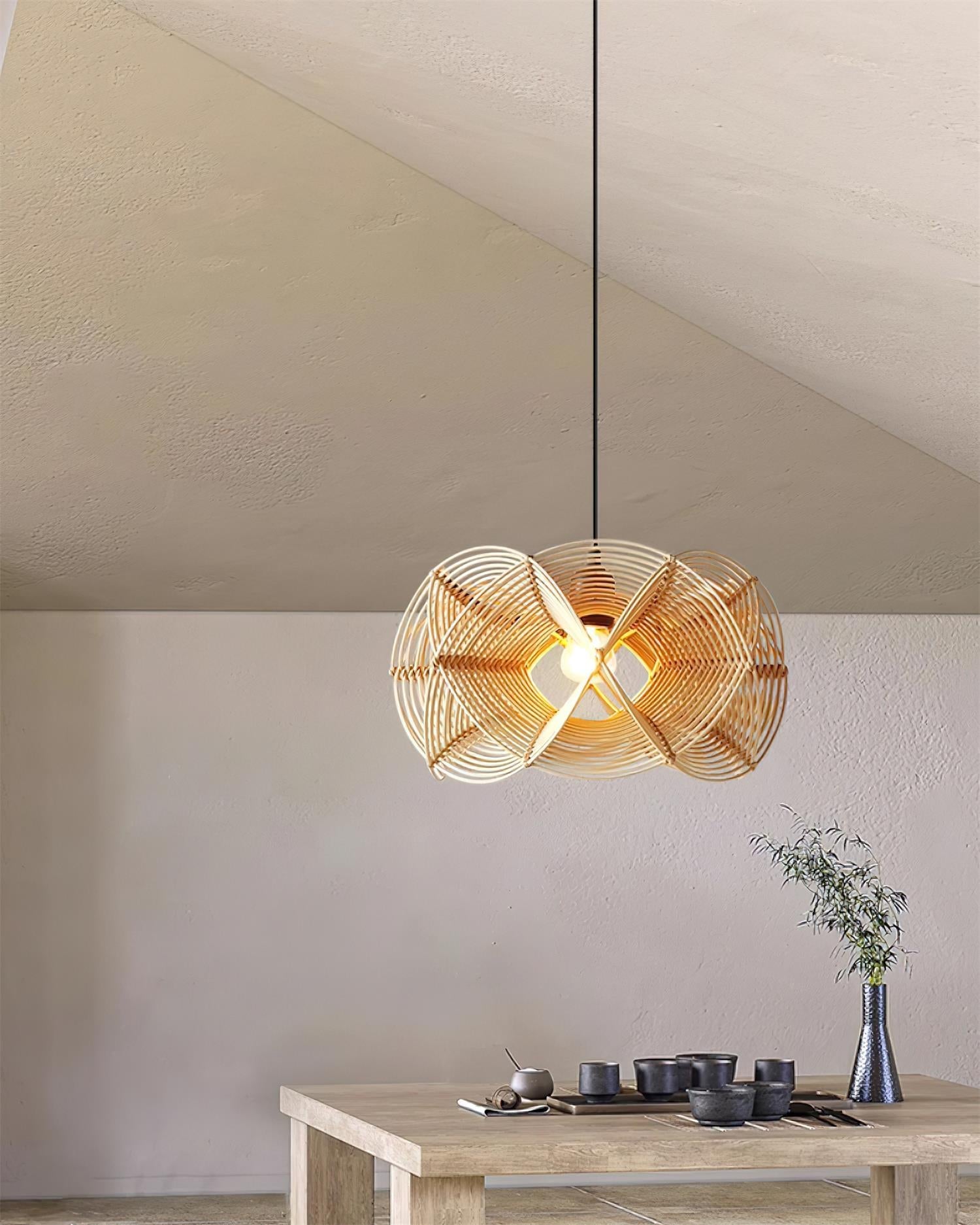 Golven Pendant Lamp Woven Rattan Organic Artistic - Letslighting