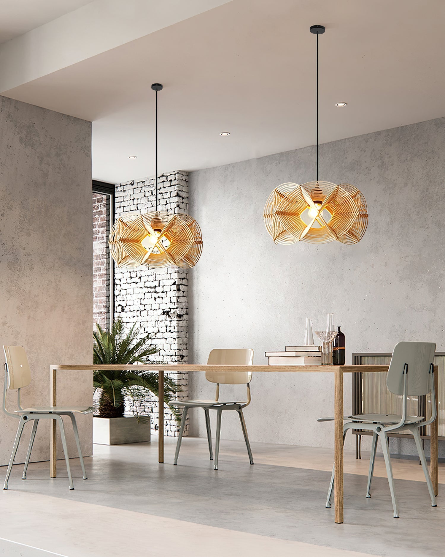 Golven Pendant Lamp Woven Rattan Organic Artistic - Letslighting