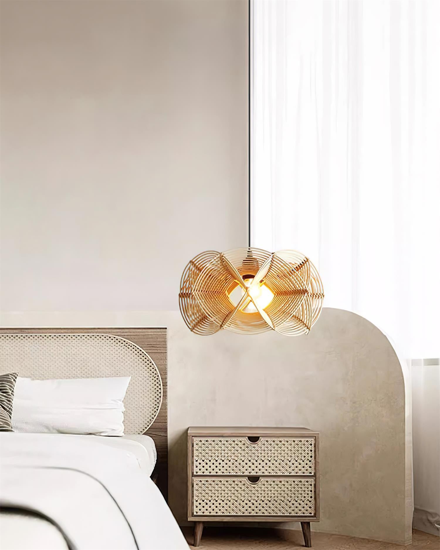 Golven Pendant Lamp Woven Rattan Organic Artistic - Letslighting