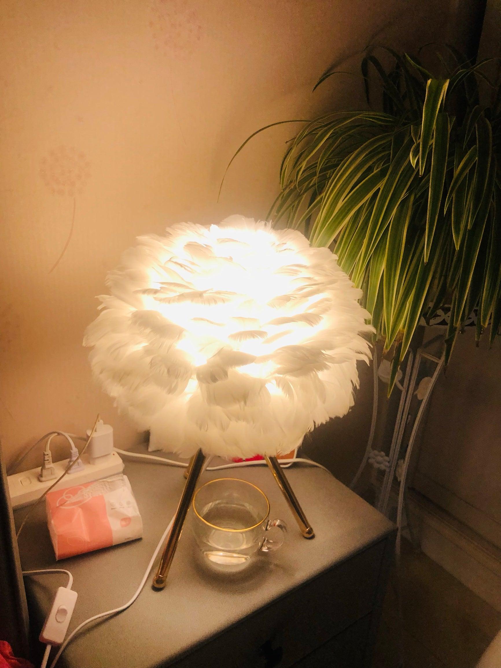 Nilo Feather Feminine Table Lamp - Letslighting