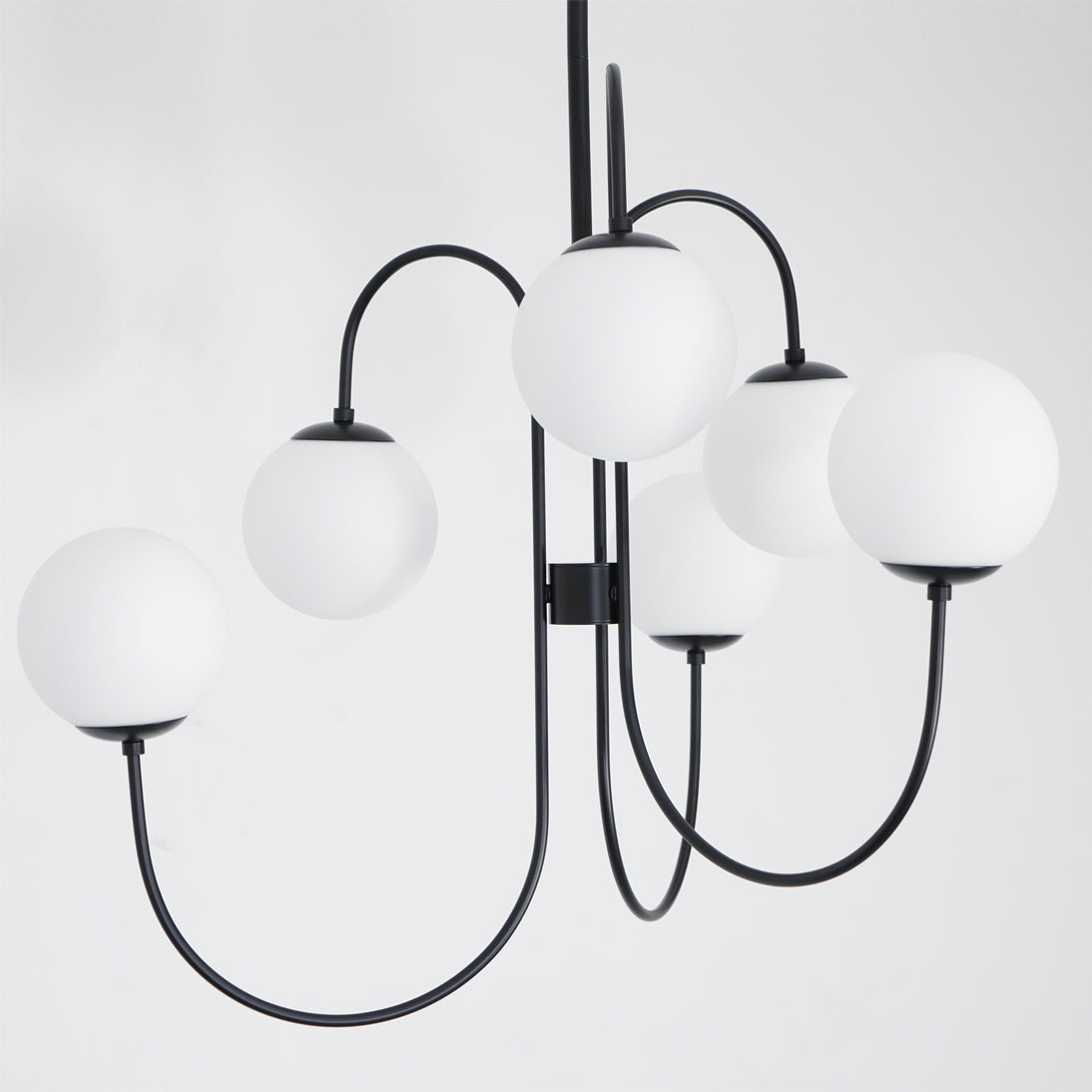 Lustra Chandelier Brass Globe Cluster Curved Arm - Letslighting