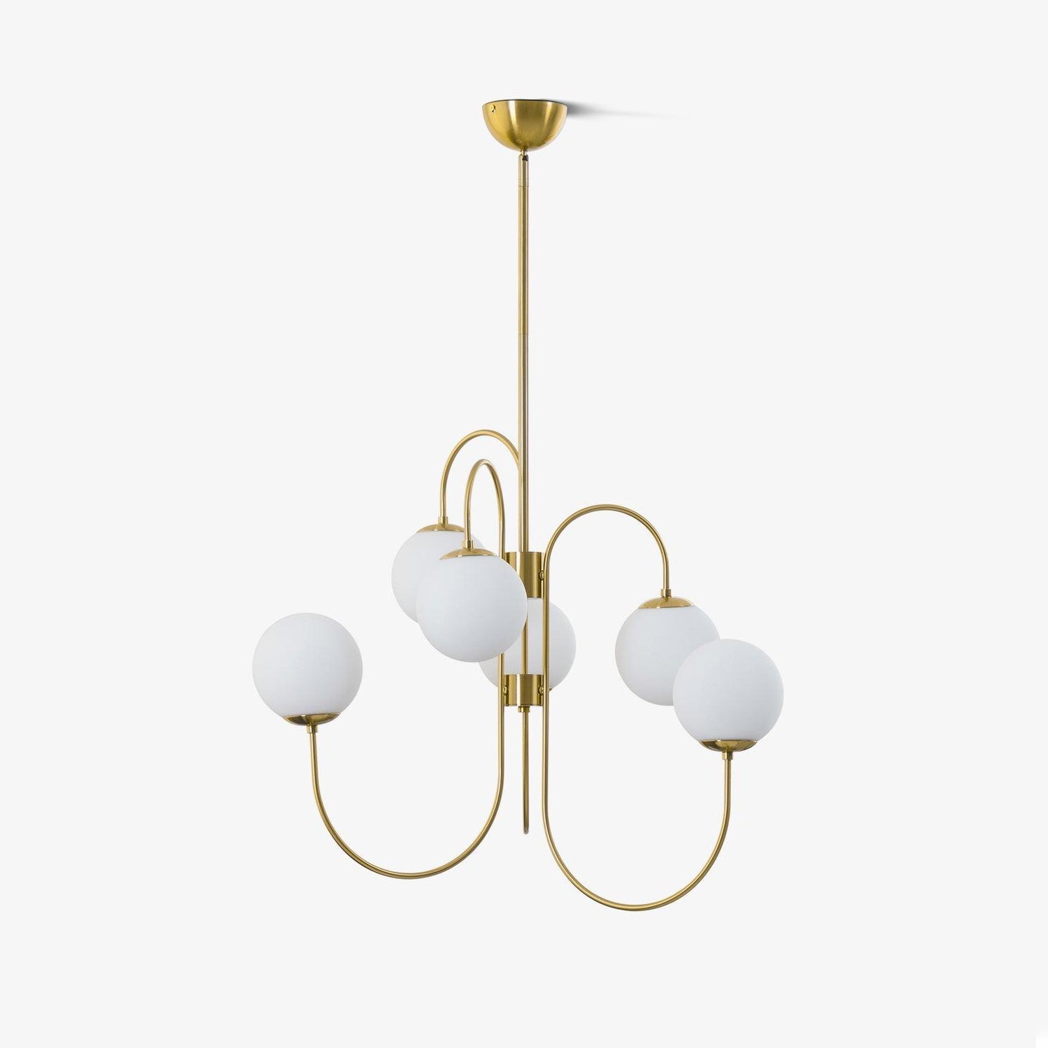 Lustra Chandelier Brass Globe Cluster Curved Arm - Letslighting