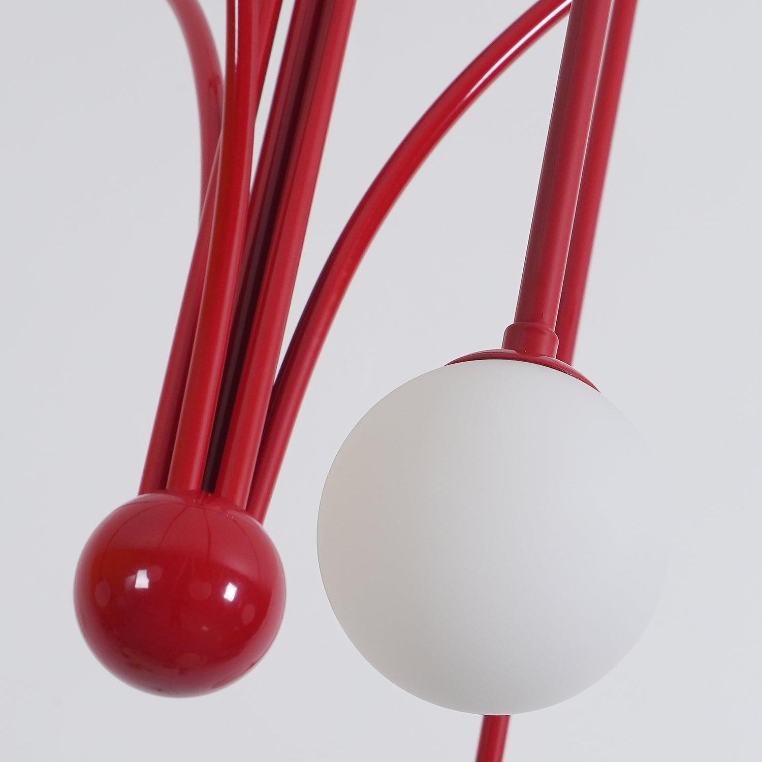 Lustra Chandelier Red Globe Modern - Letslighting