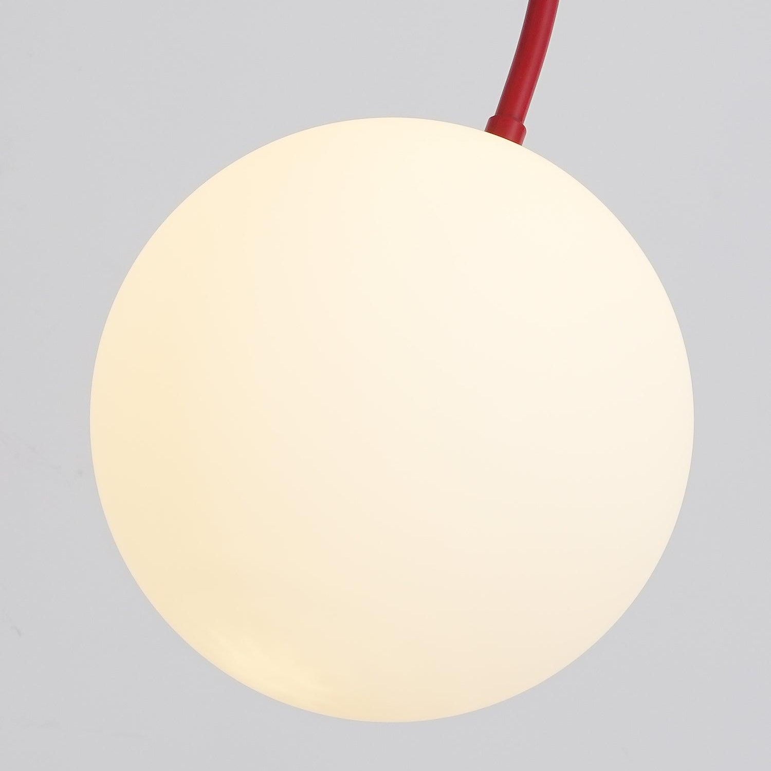 Lustra Chandelier Red Globe Modern - Letslighting