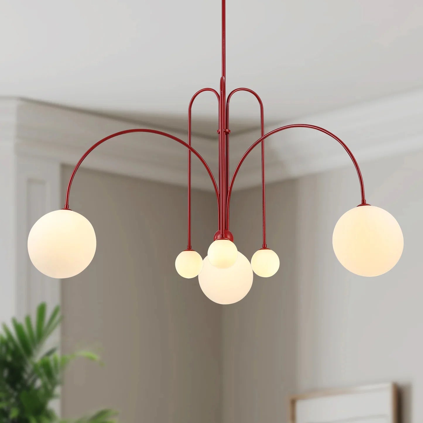 Aria Glass Pendant Light Black Red Gold