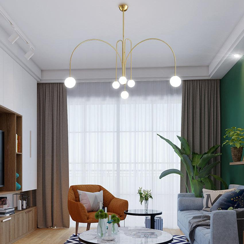 Lustra Chandelier Red Globe Modern - Letslighting