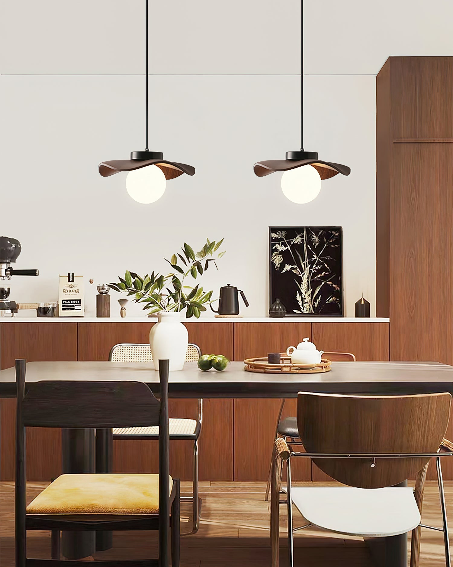 Pendant Lamp Glass and Wavy Shade Sculptural Minimalist Accent - Letslighting