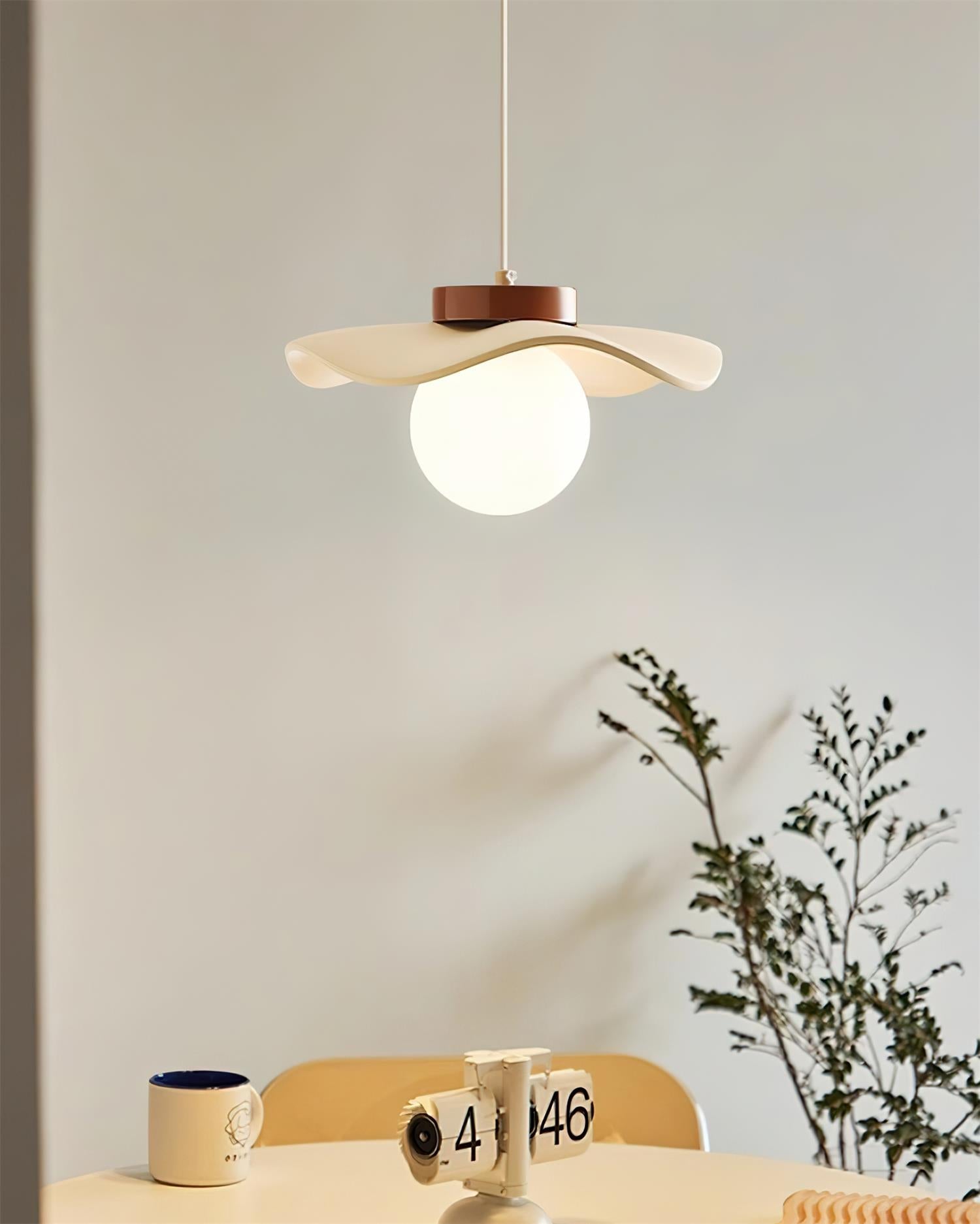 Pendant Lamp Glass and Wavy Shade Sculptural Minimalist Accent - Letslighting