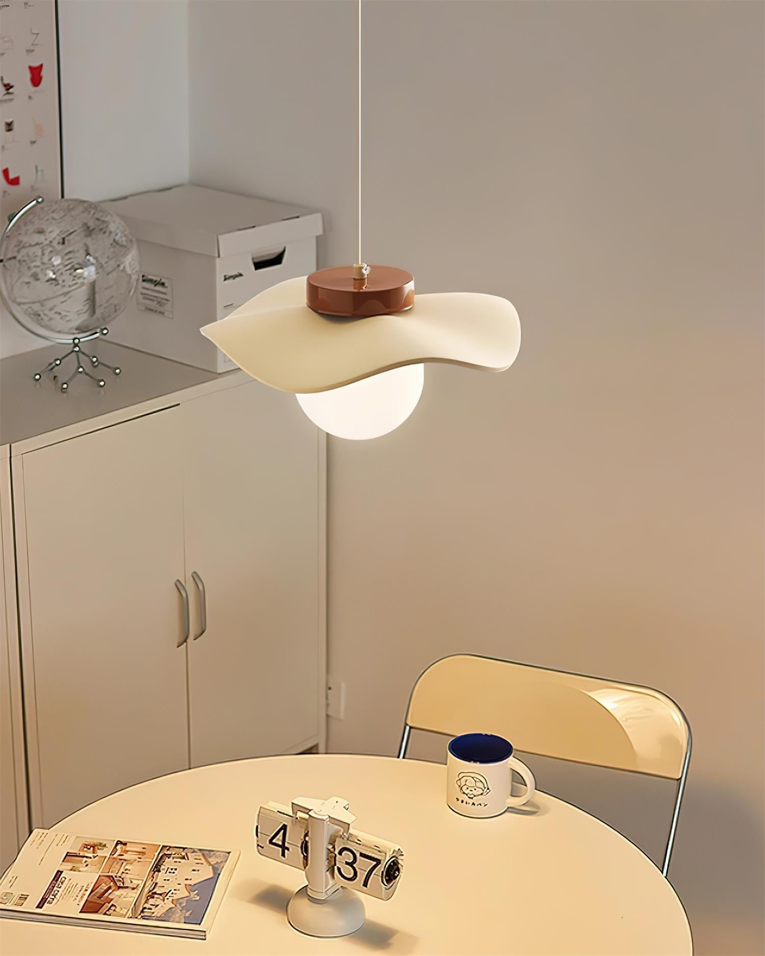Pendant Lamp Glass and Wavy Shade Sculptural Minimalist Accent - Letslighting