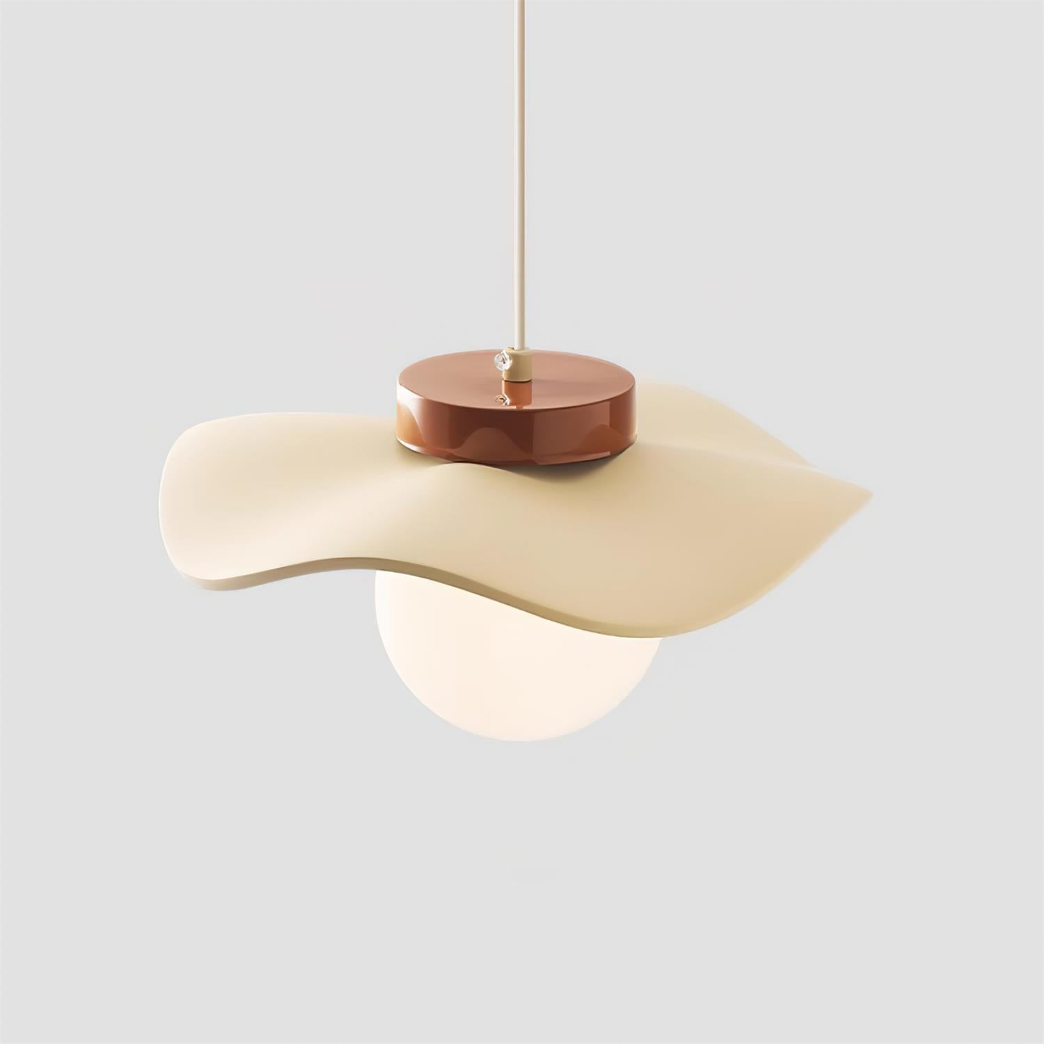 Pendant Lamp Glass and Wavy Shade Sculptural Minimalist Accent - Letslighting