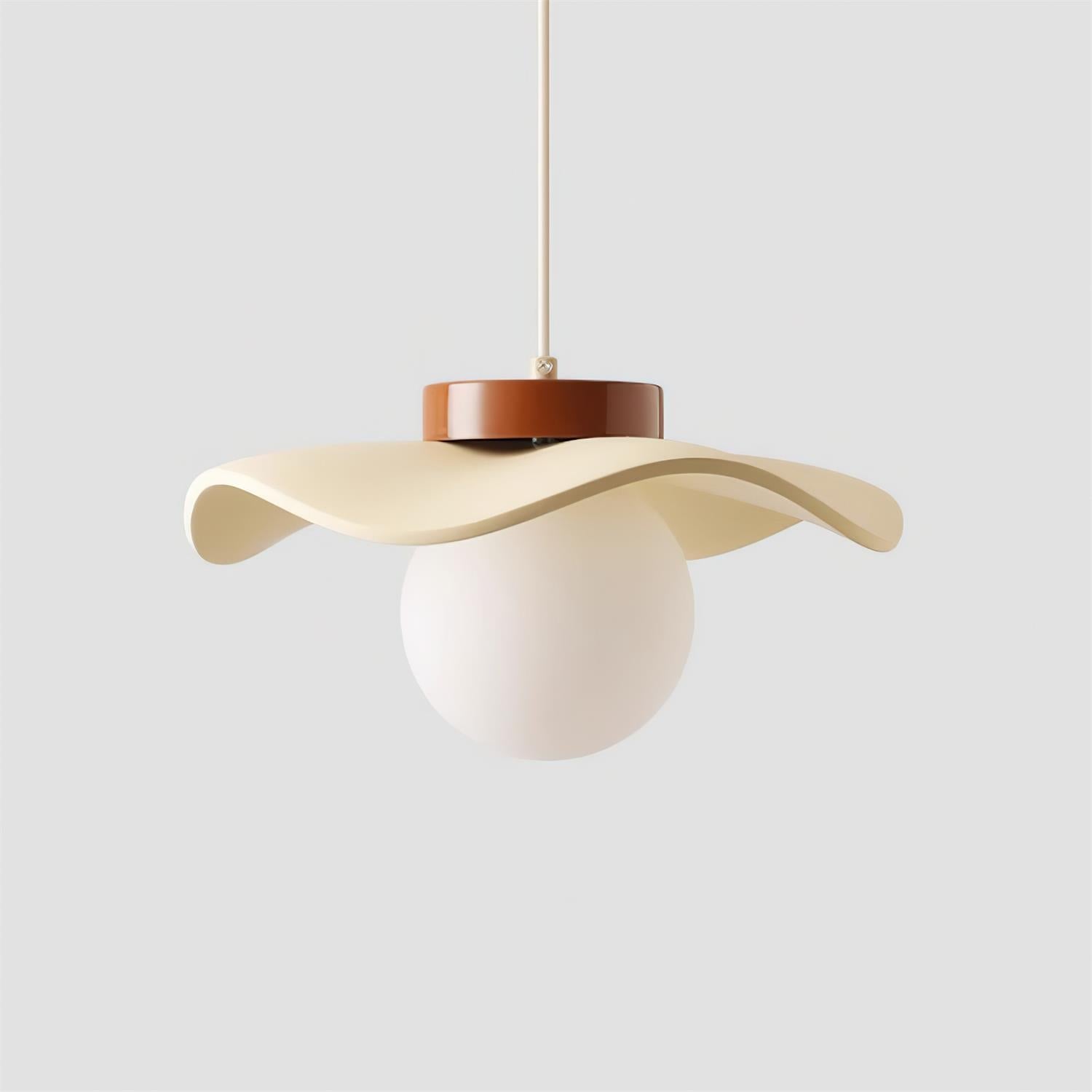 Pendant Lamp Glass and Wavy Shade Sculptural Minimalist Accent - Letslighting