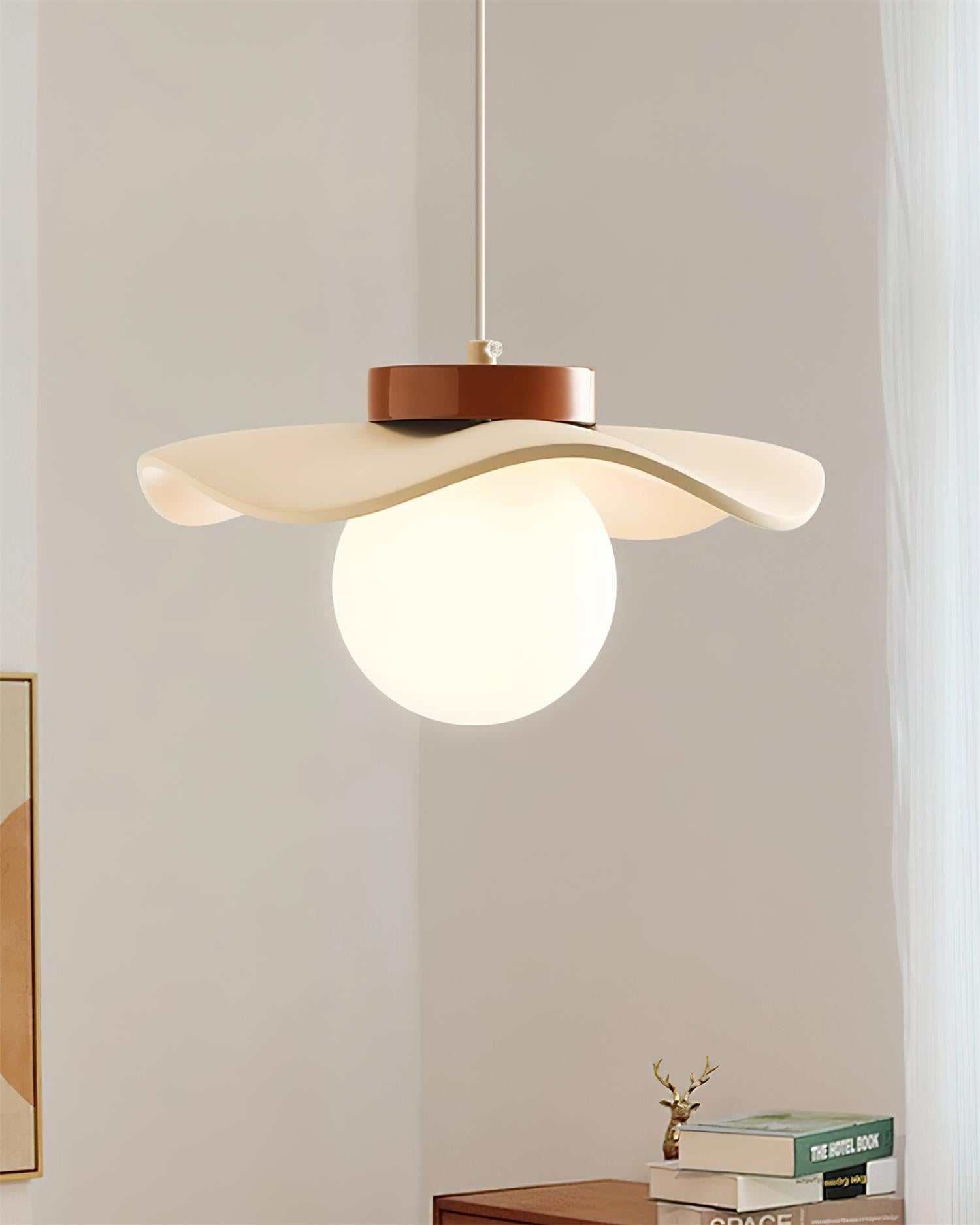 Pendant Lamp Glass and Wavy Shade Sculptural Minimalist Accent - Letslighting