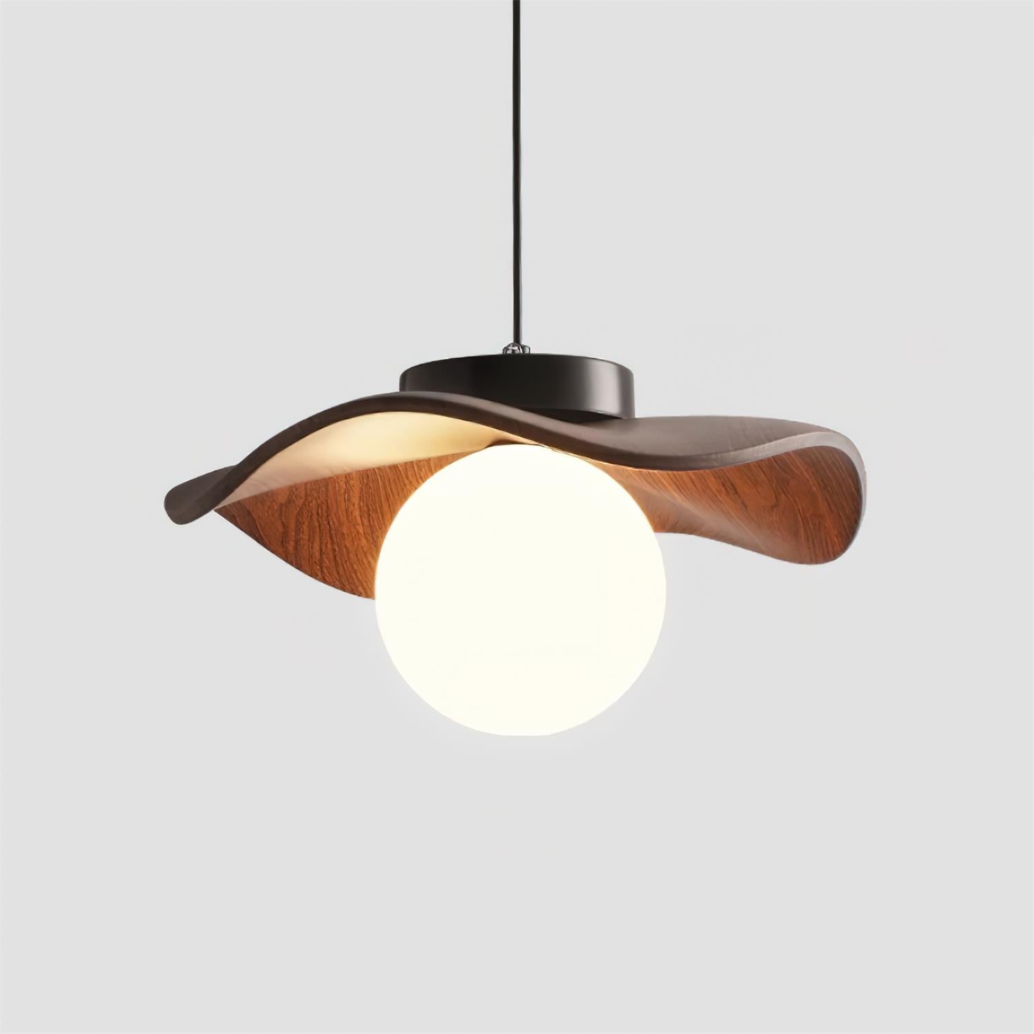 Pendant Lamp Glass and Wavy Shade Sculptural Minimalist Accent - Letslighting
