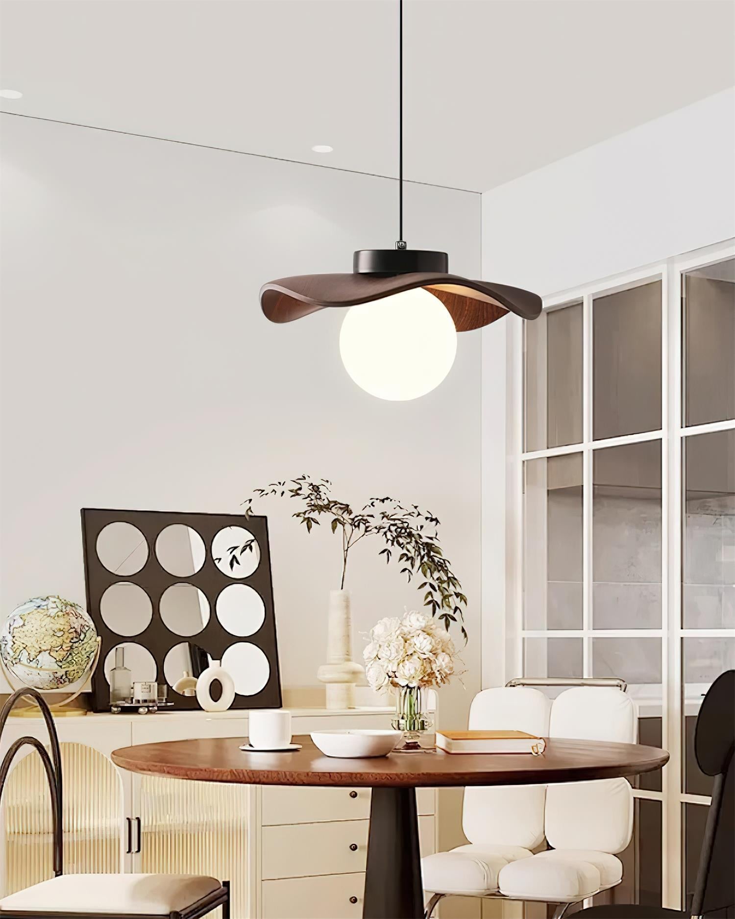 Pendant Lamp Glass and Wavy Shade Sculptural Minimalist Accent - Letslighting