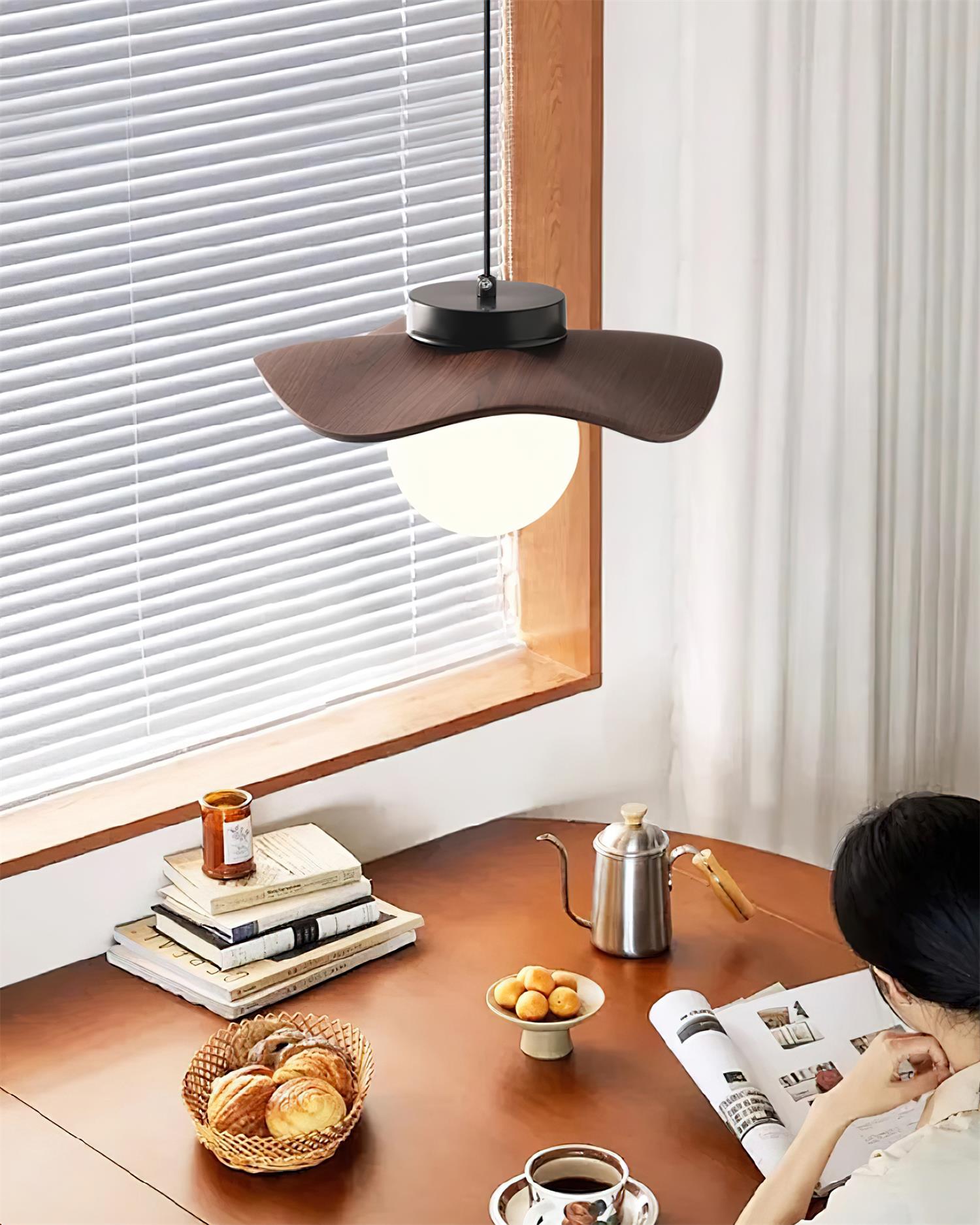 Pendant Lamp Glass and Wavy Shade Sculptural Minimalist Accent - Letslighting
