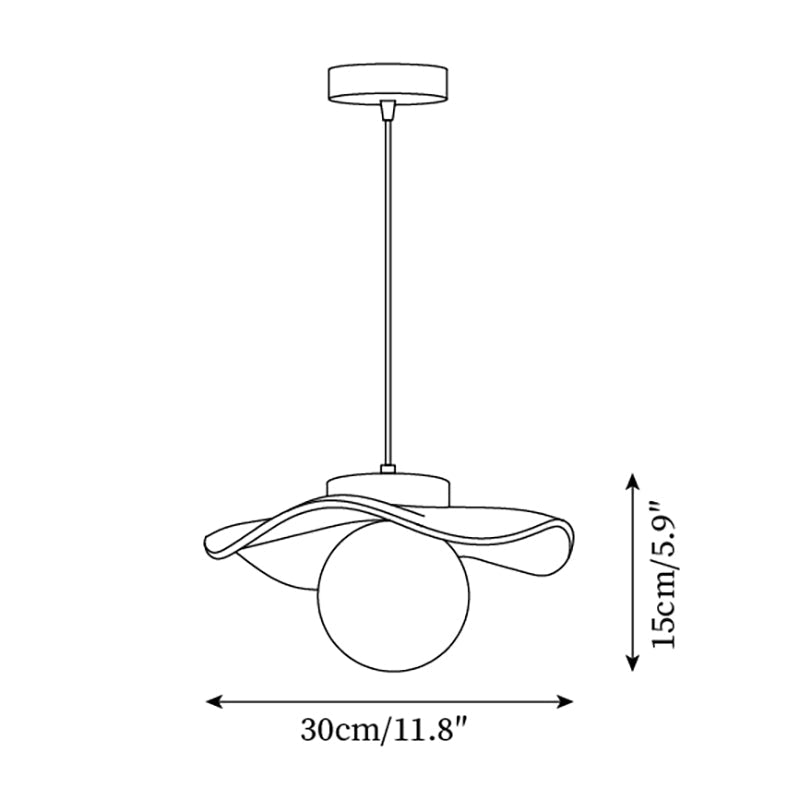 Pendant Lamp Glass and Wavy Shade Sculptural Minimalist Accent - Letslighting