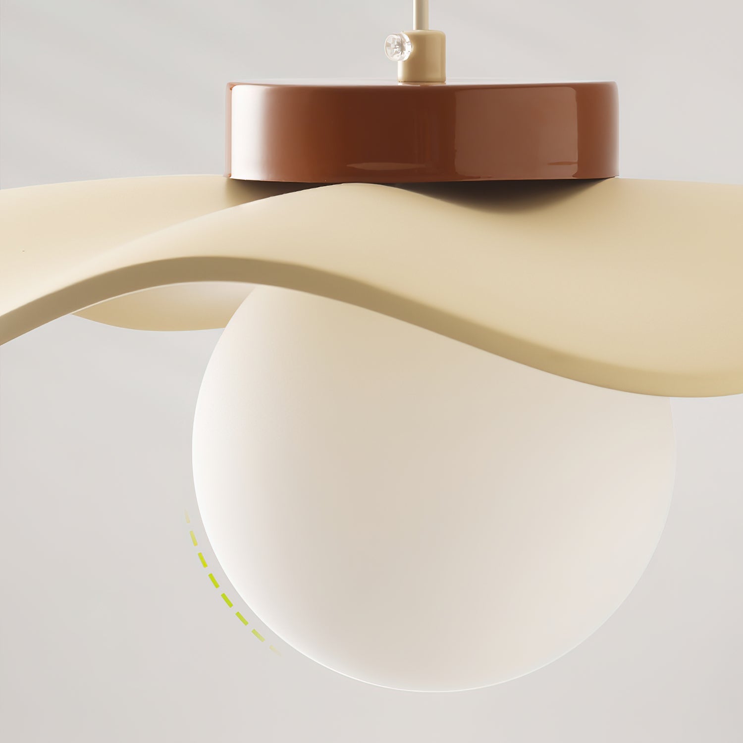 Pendant Lamp Glass and Wavy Shade Sculptural Minimalist Accent - Letslighting