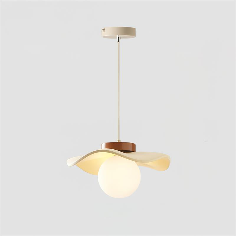 Pendant Lamp Glass and Wavy Shade Sculptural Minimalist Accent - Letslighting