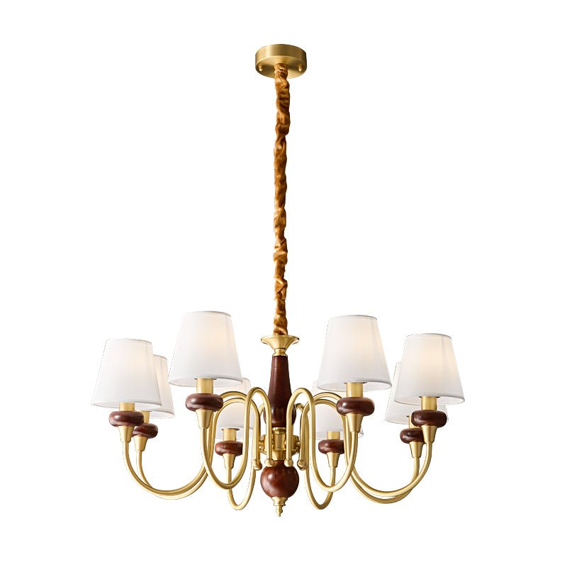 Zovena Classic Elegance Vintage Fabric Wood Chandelier - Letslighting