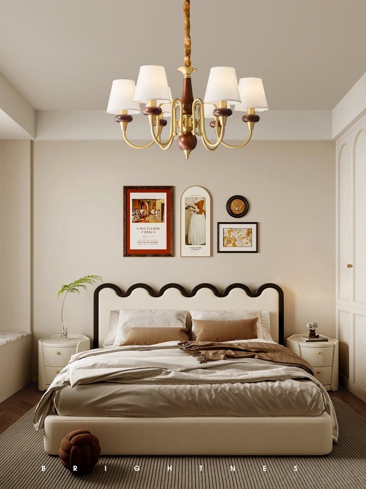 Zovena Classic Elegance Vintage Fabric Wood Chandelier - Letslighting