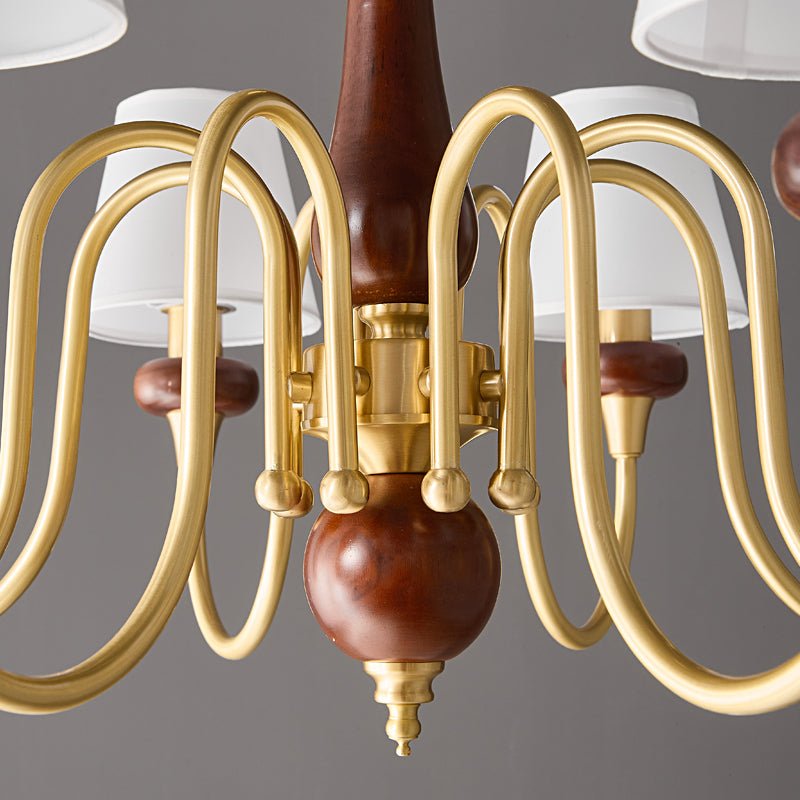Zovena Classic Elegance Vintage Fabric Wood Chandelier - Letslighting