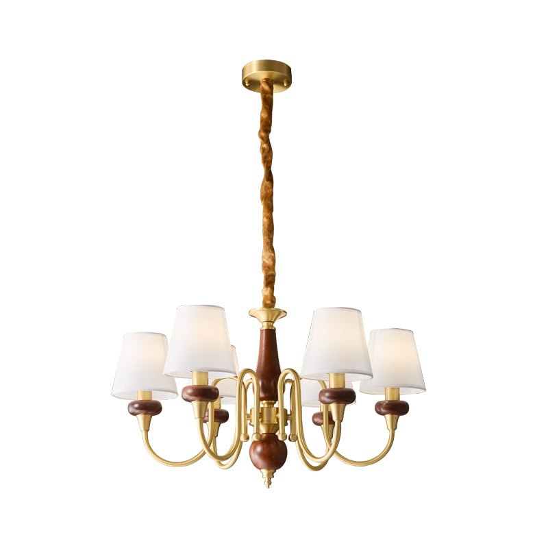 Zovena Classic Elegance Vintage Fabric Wood Chandelier - Letslighting