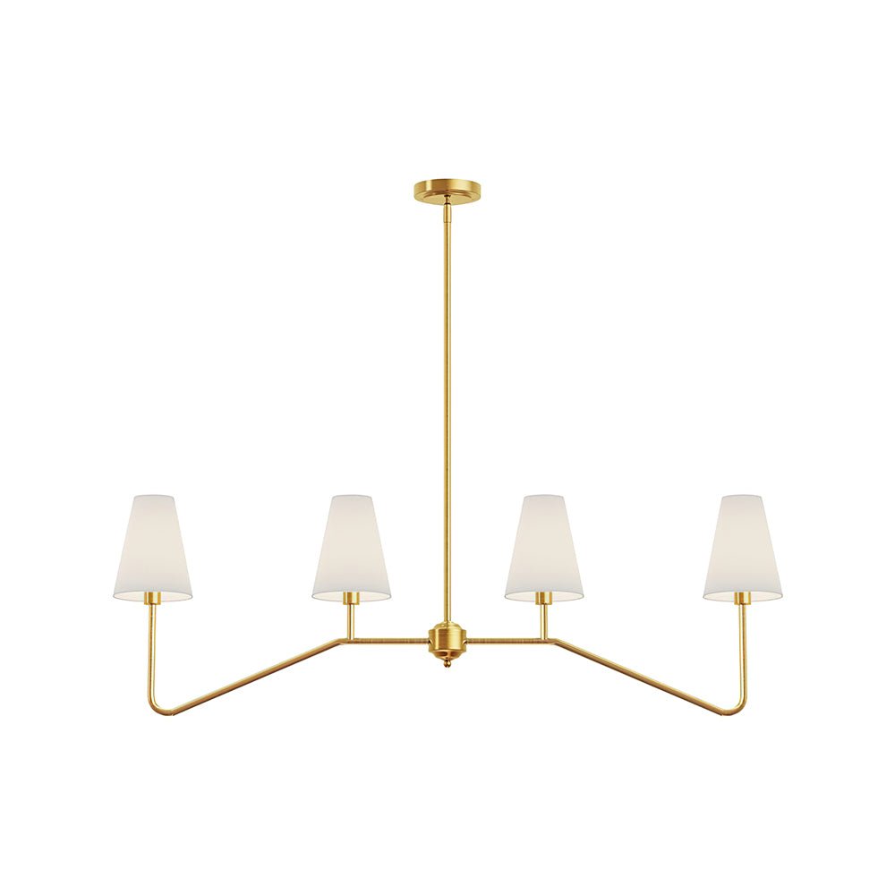 Lustra Chandelier Brass Curved Beige Linear - Letslighting